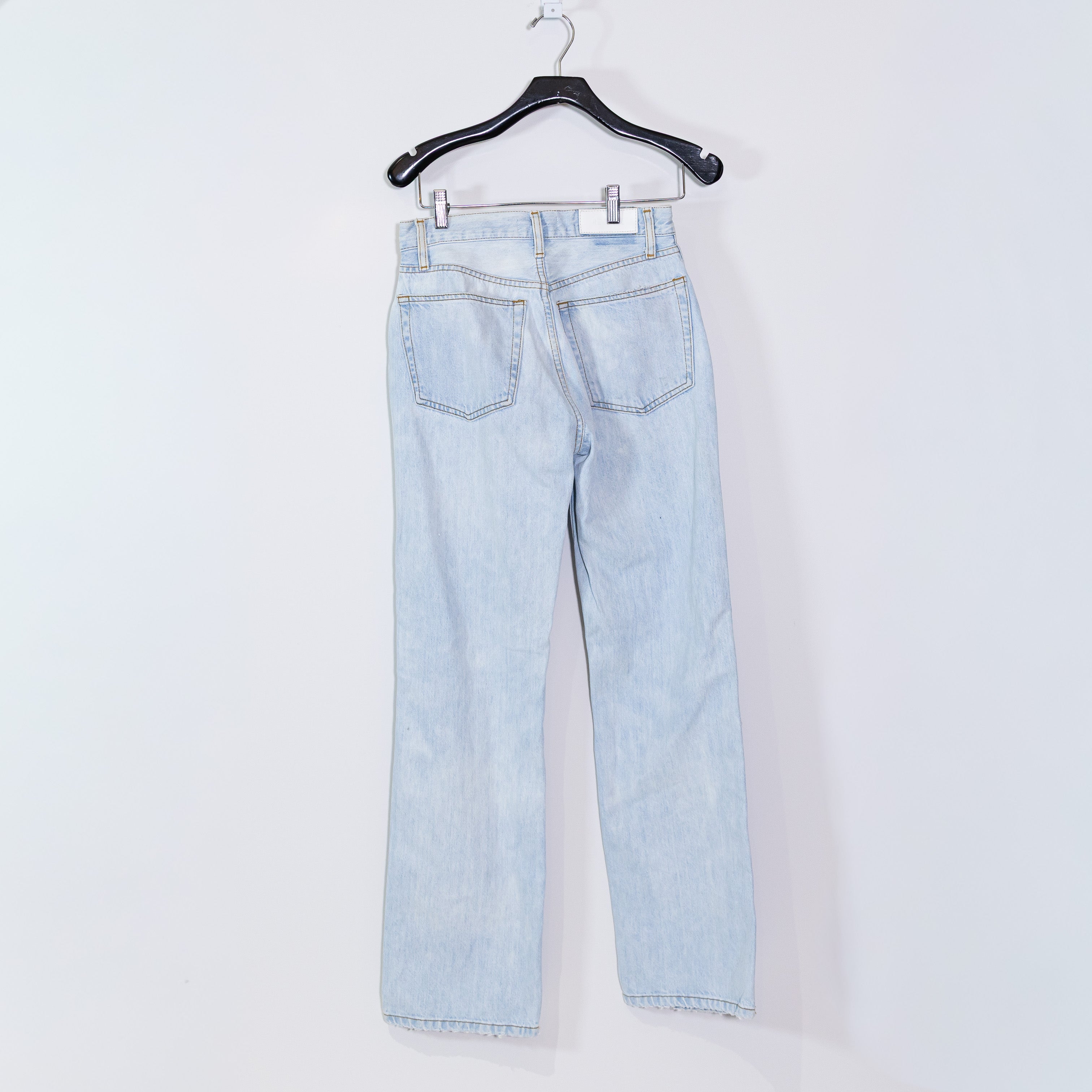 Re/Done Originals 90s High Rise Loose Distressed Straight Leg Denim Jeans Breezy