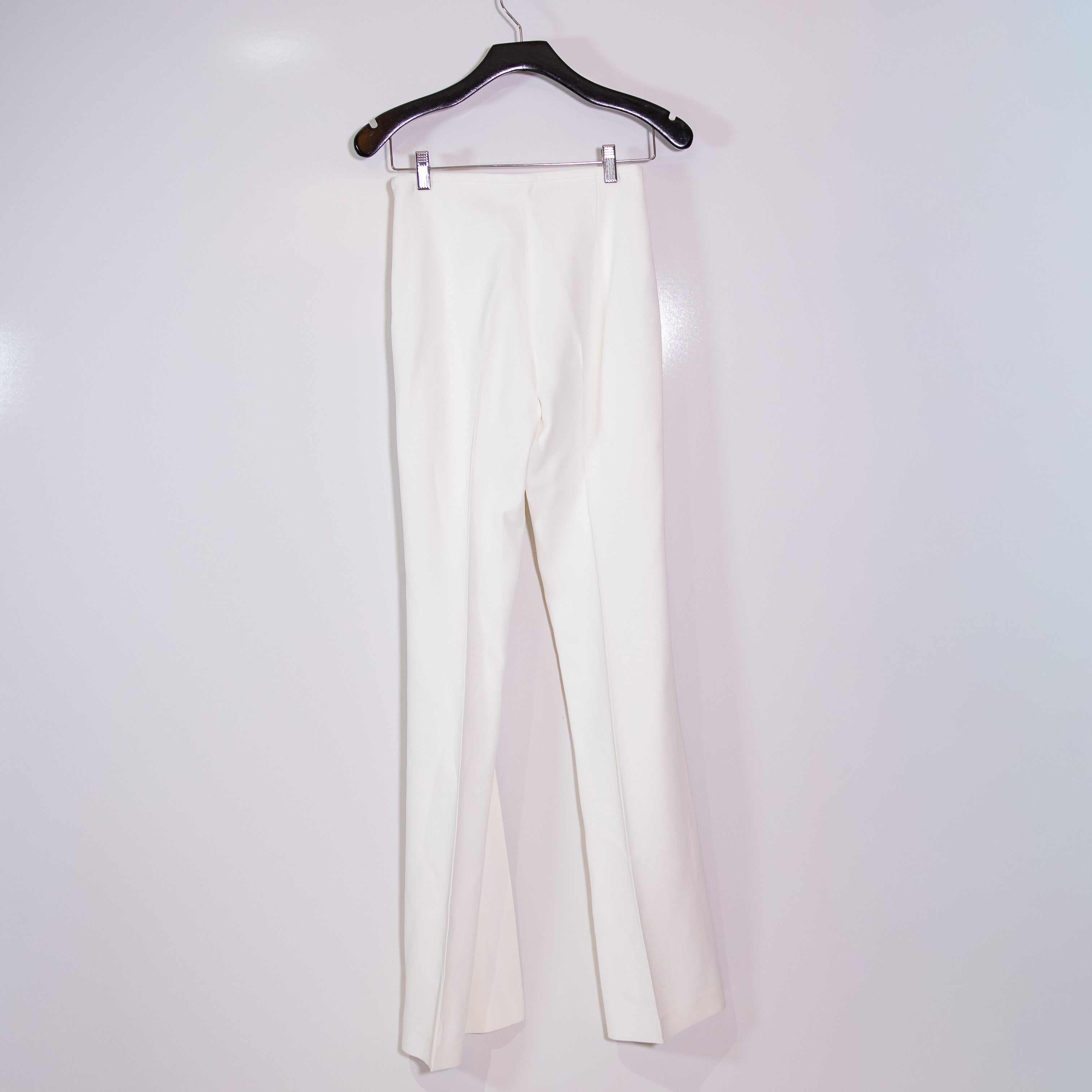 NEW Michael Kors Collection Brooke Made In Italy Flare Pants Trouser Optic White