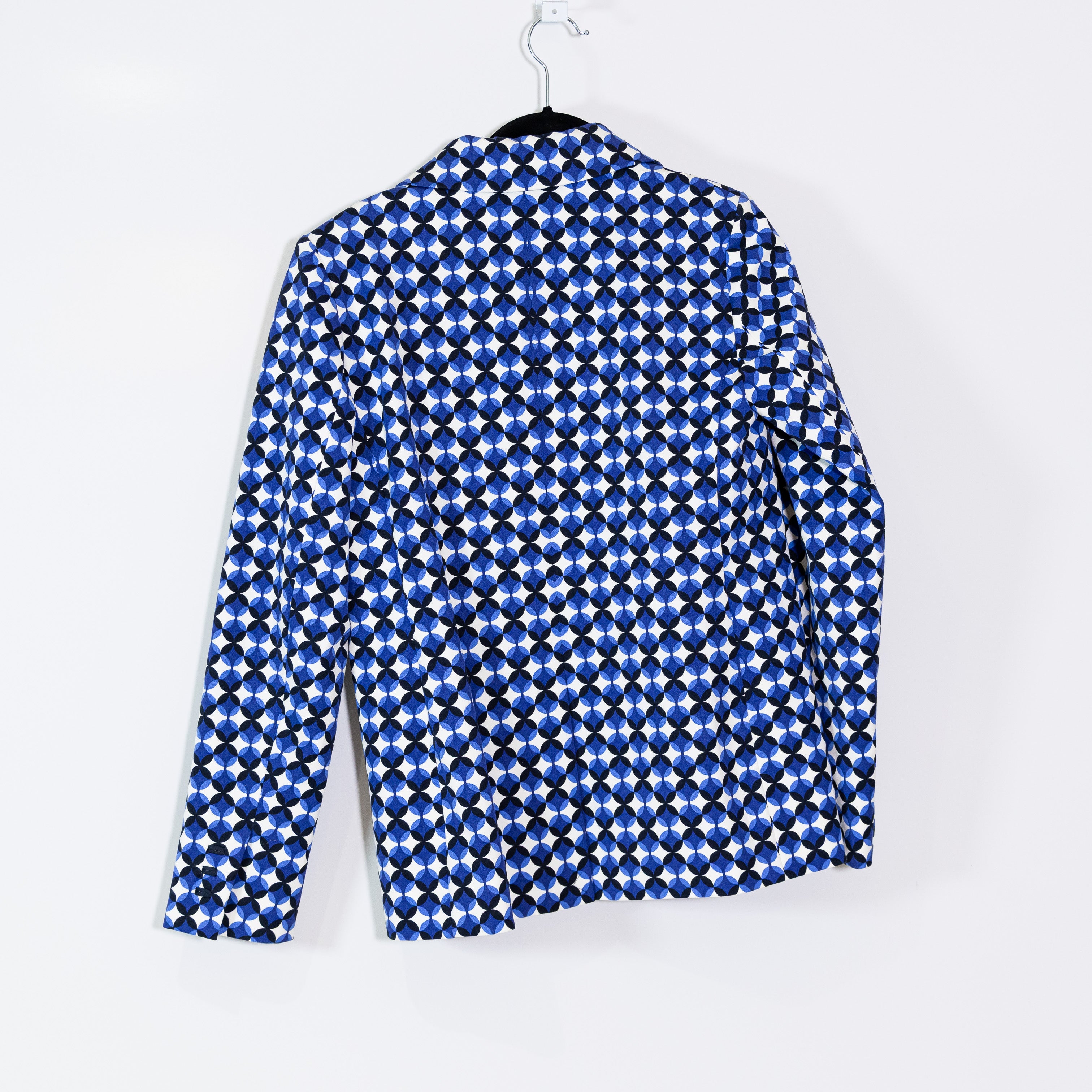 NEW Kate Spade Patio Tile Twill Cotton Blend Stretch Blazer Jacket Mainline Blue
