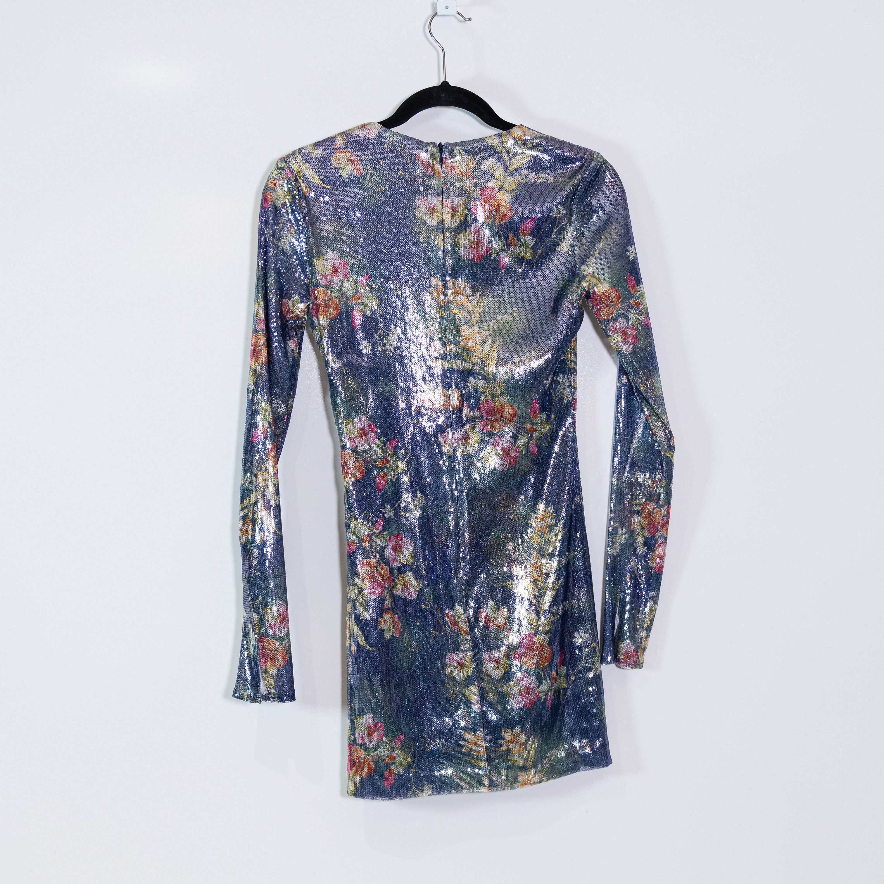 Amanda Uprichard Ayla Allover Sequin Sparkle Embellished Mini Dress Lulia Print