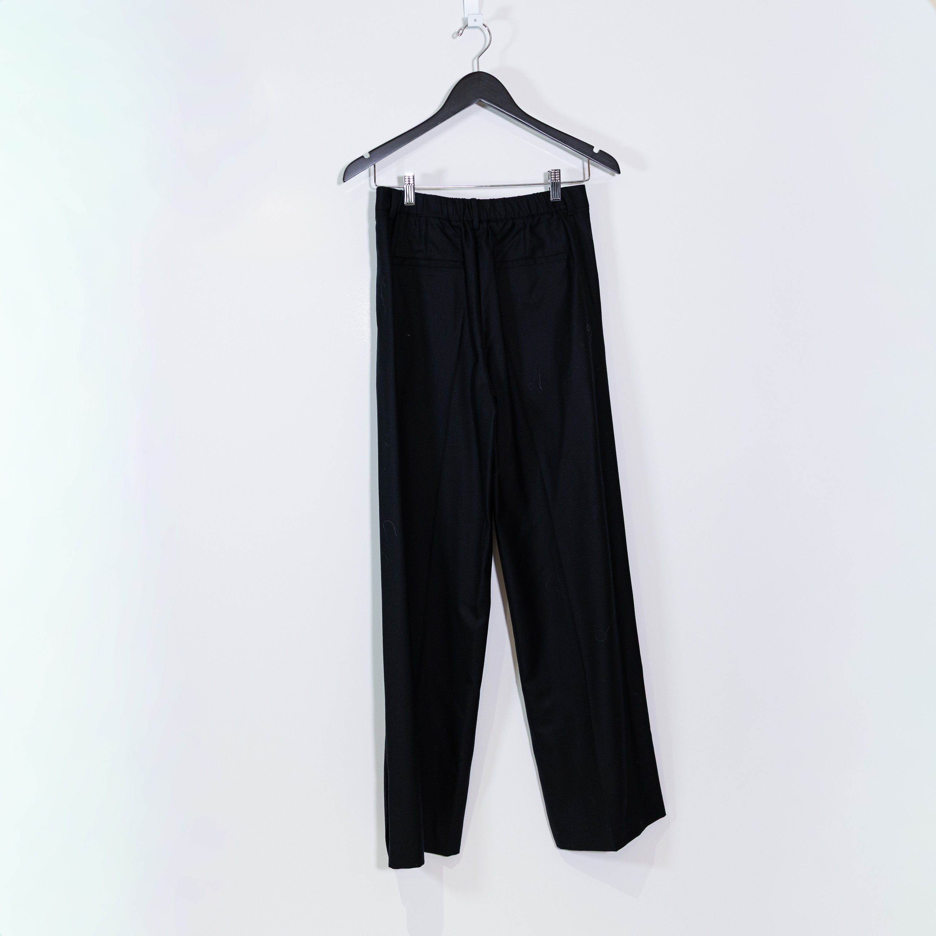 NEW Lilysilk Machine Washable Wool Silk Blend Straight Leg Trouser Pants Black 2