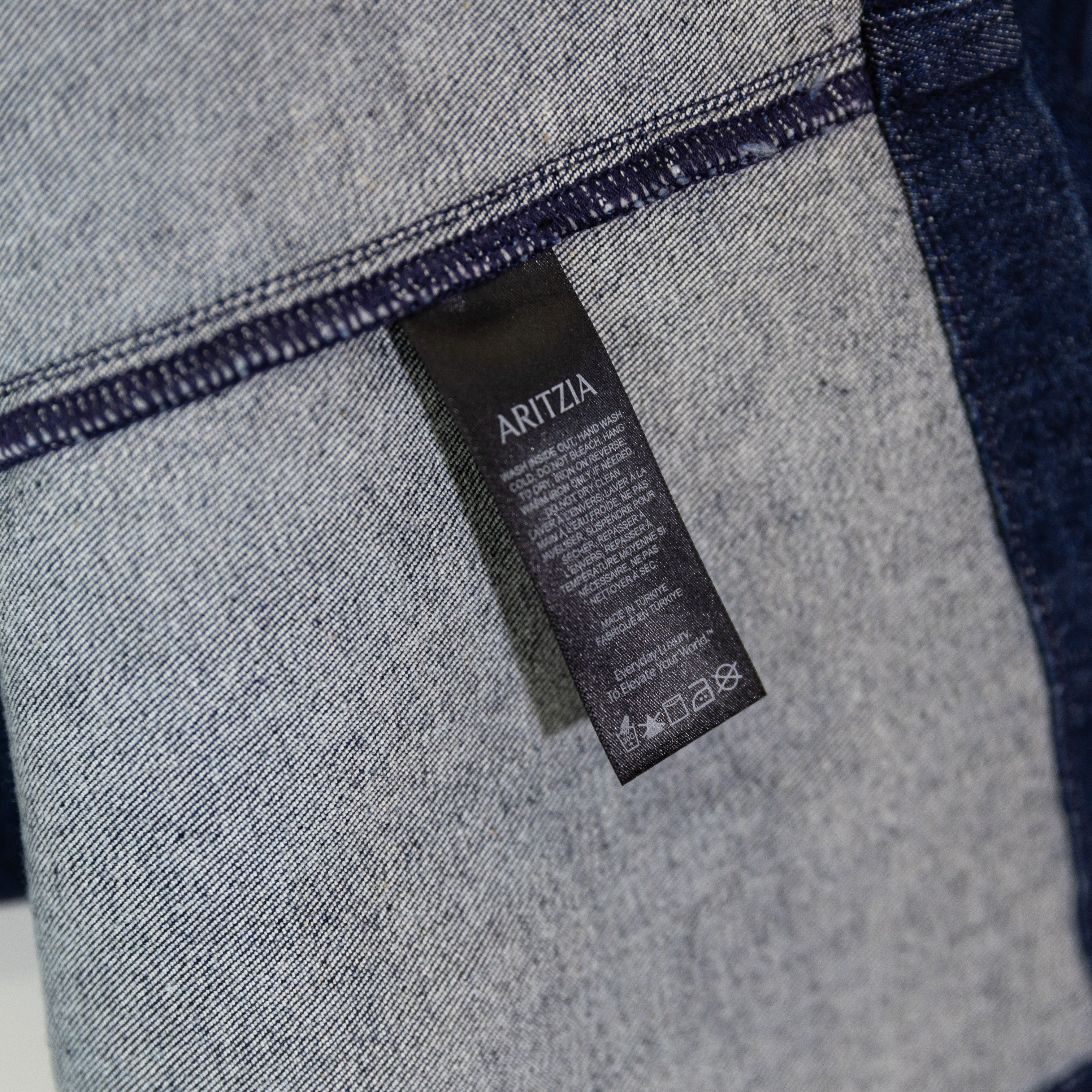Aritzia Ten Westend Super Stretch Maxi Crewneck Denim Dress No Stress Dark Blue