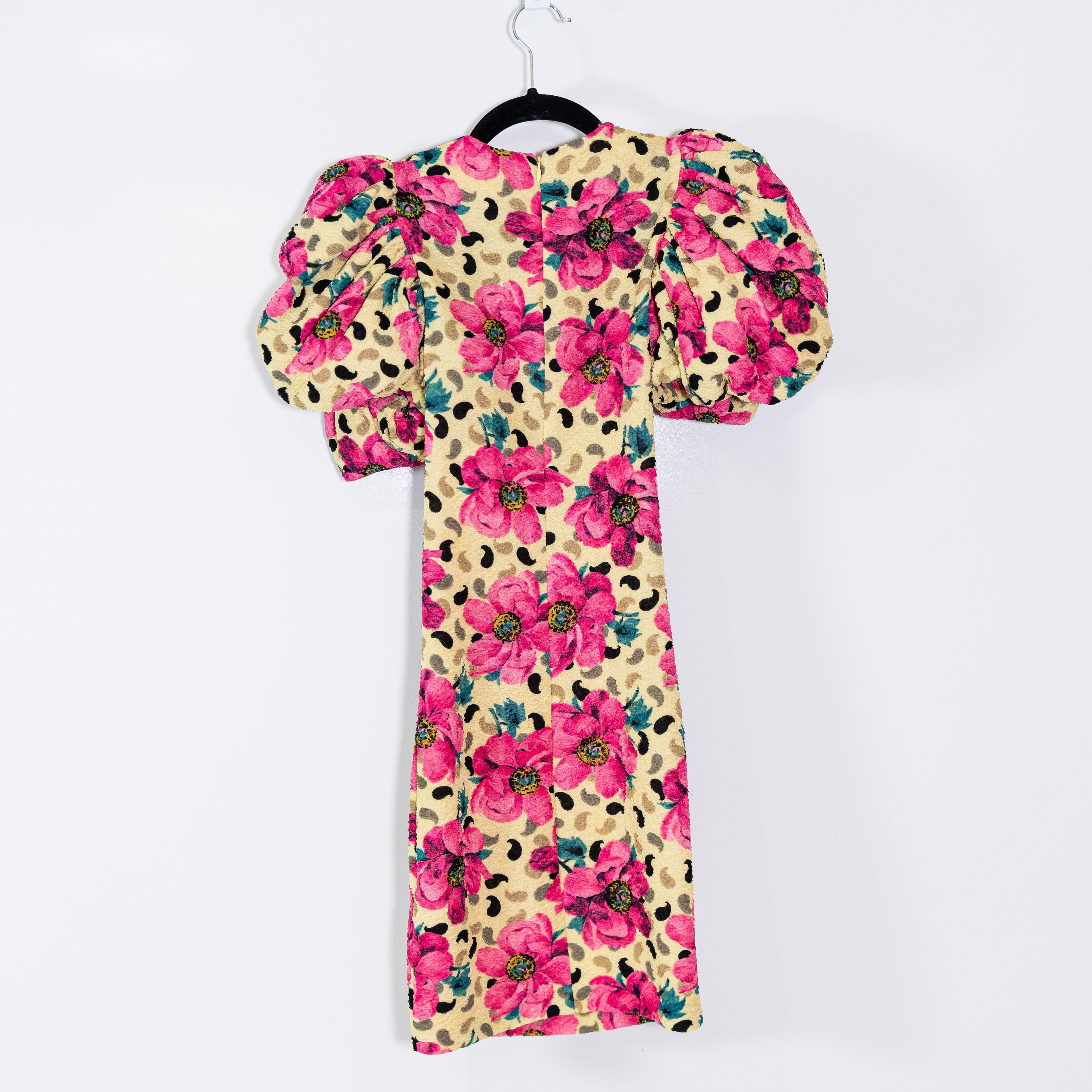 Rotate Birger Christensen Ruby Puff Short Sleeve Floral Flower Print Mini Dress