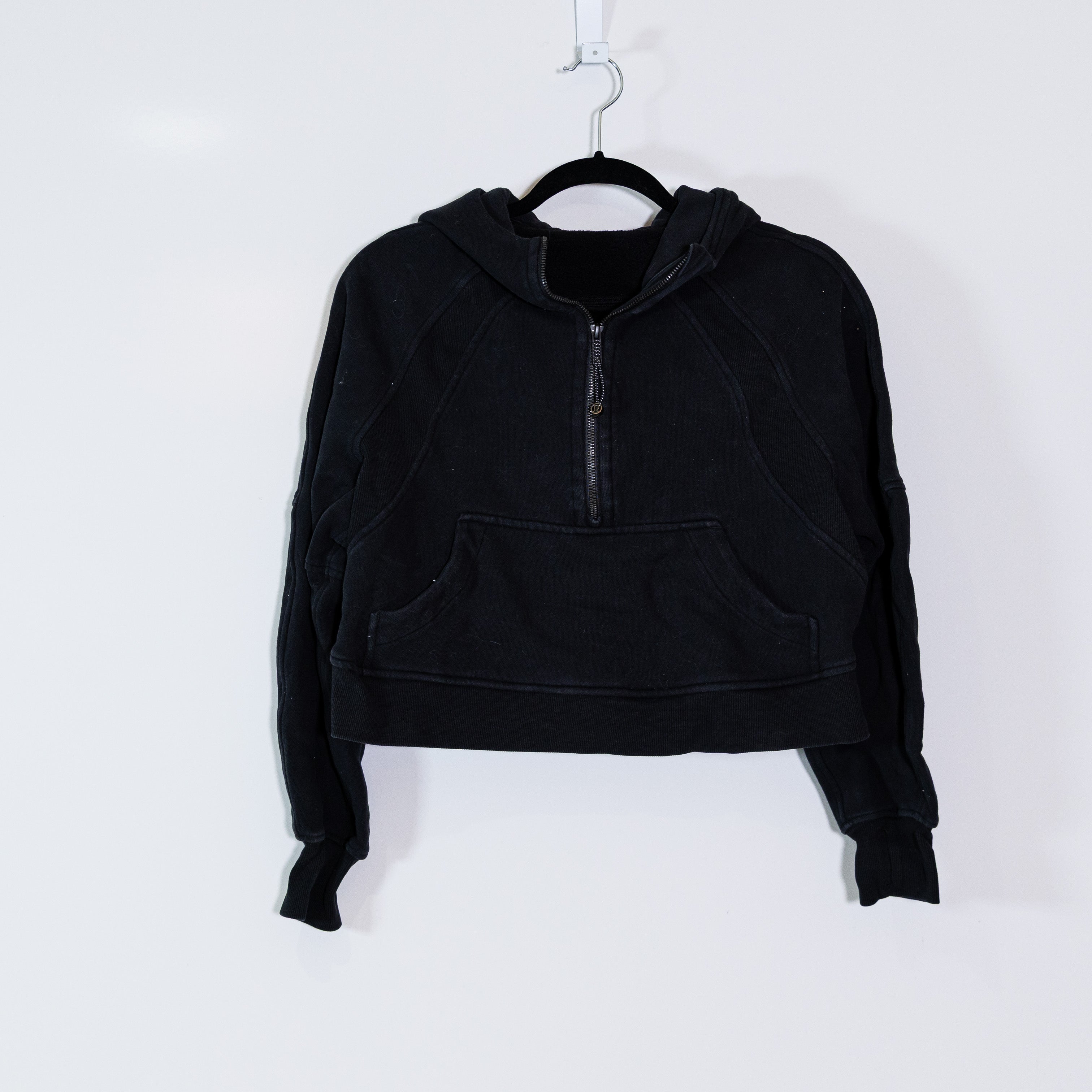Lululemon Women's Scuba Oversized Half Zip Pullover Hoodie Sweatshirt Black XS/S