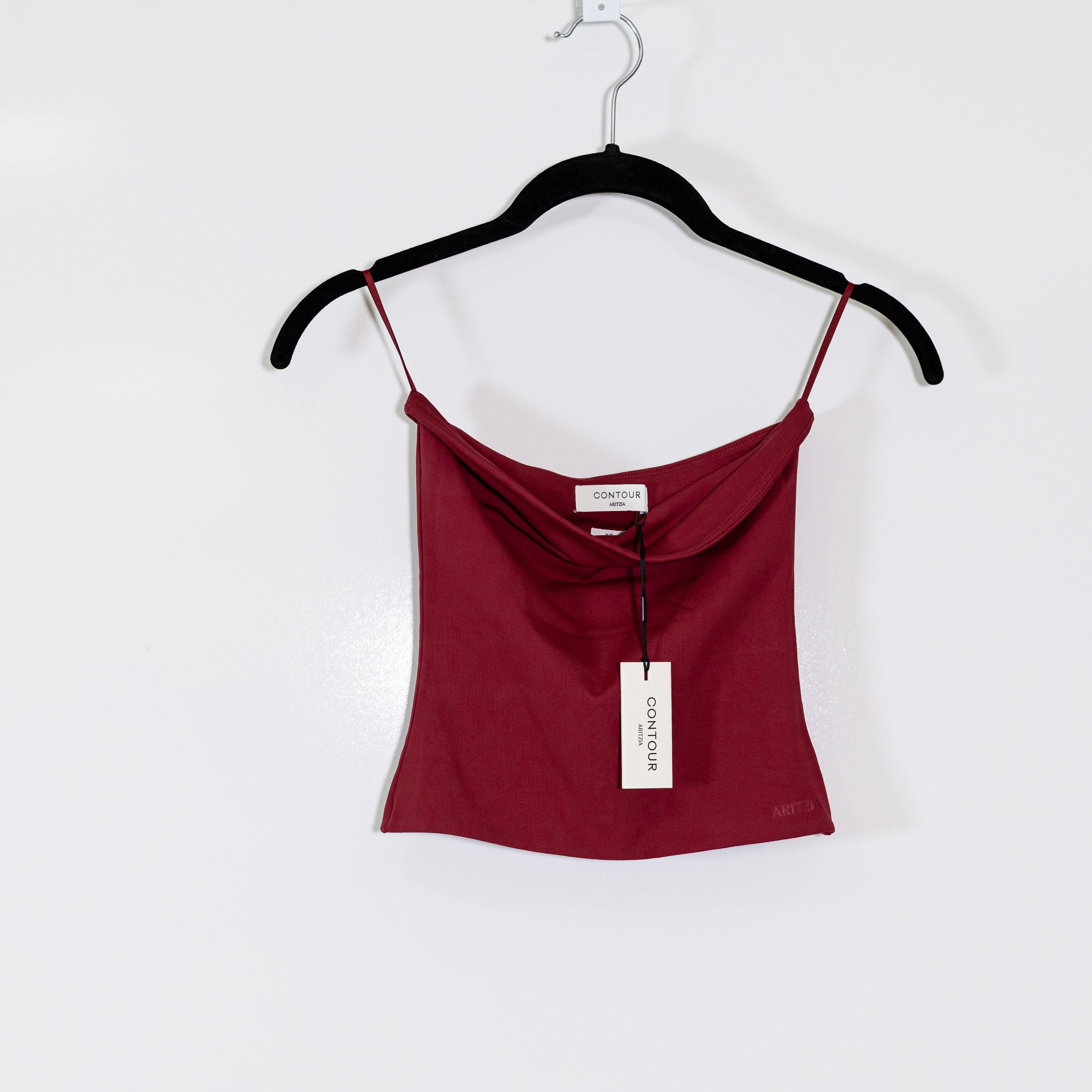 NEW Aritzia Contour Layering Piece Strapless Tube Tank Top Dark Ruby Red XS