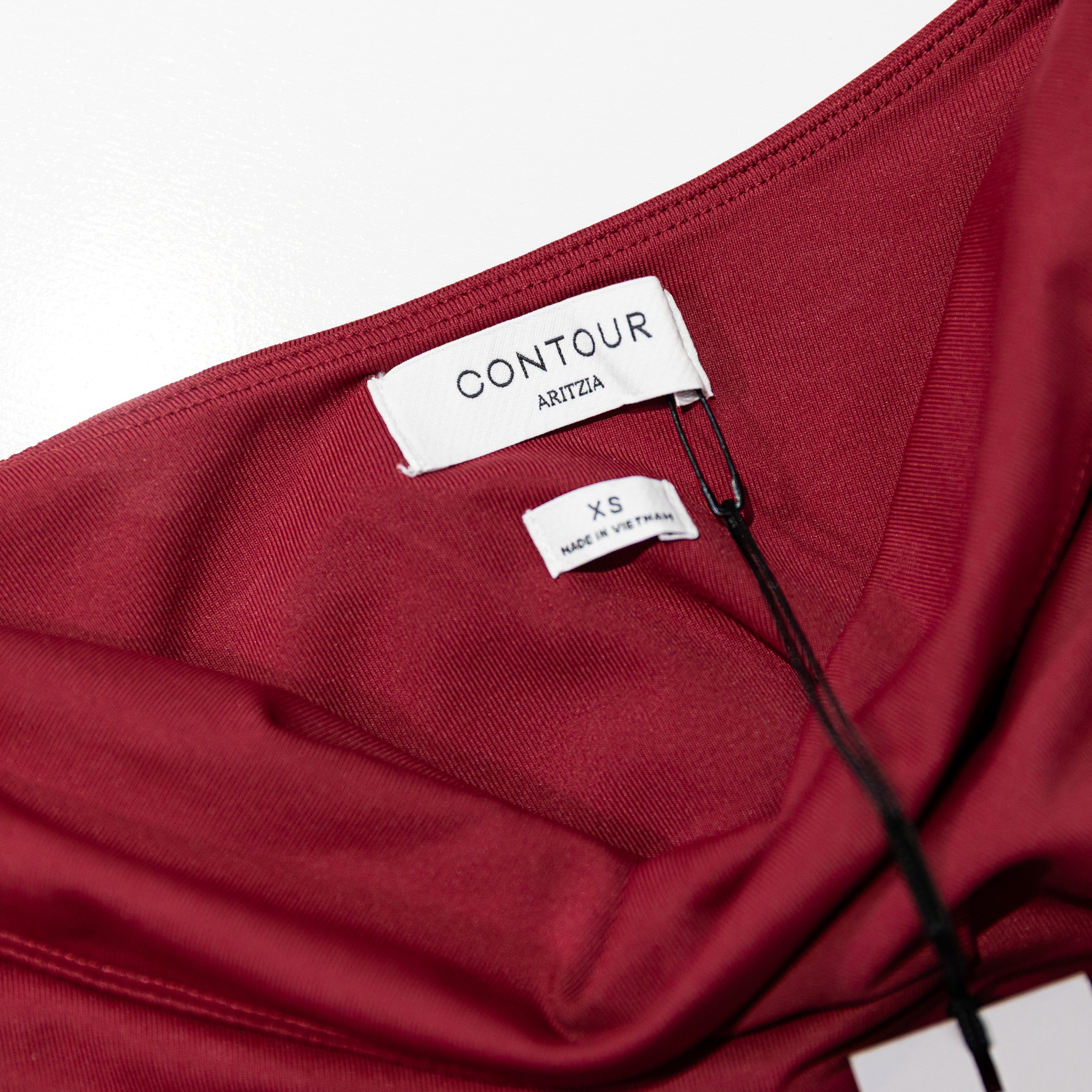 NEW Aritzia Contour Layering Piece Strapless Tube Tank Top Dark Ruby Red XS
