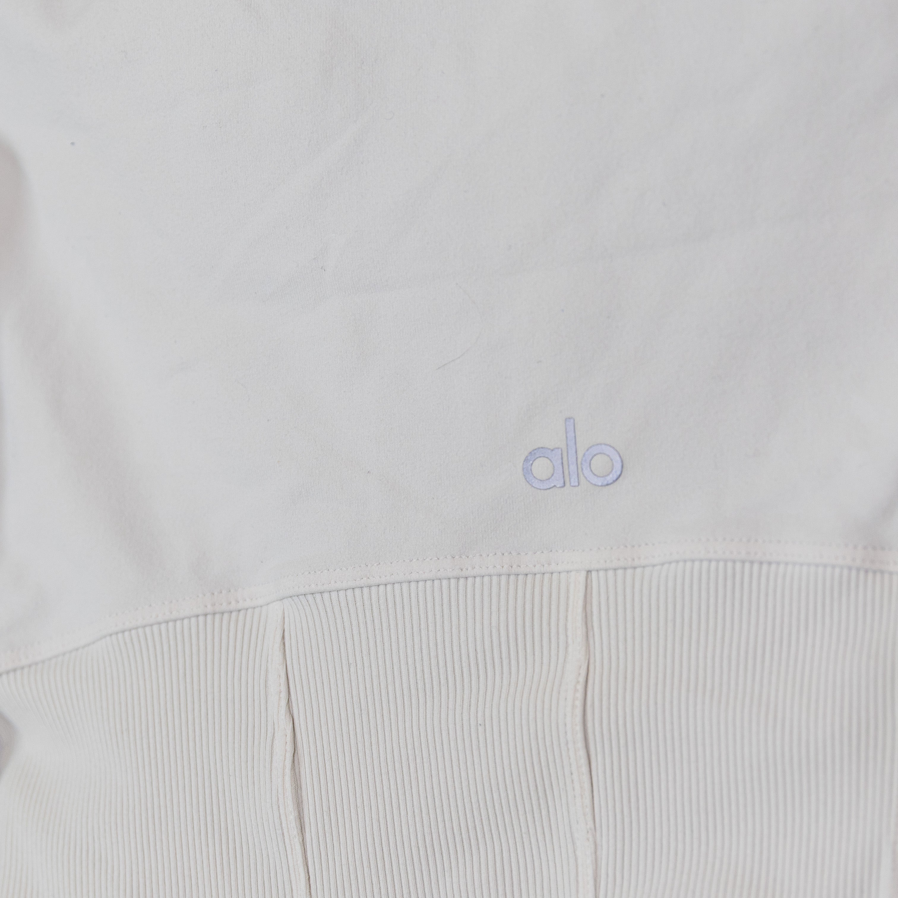Alo Yoga Women's Airbrush Corset Full Zip Athletic Work Out Jacket White Small