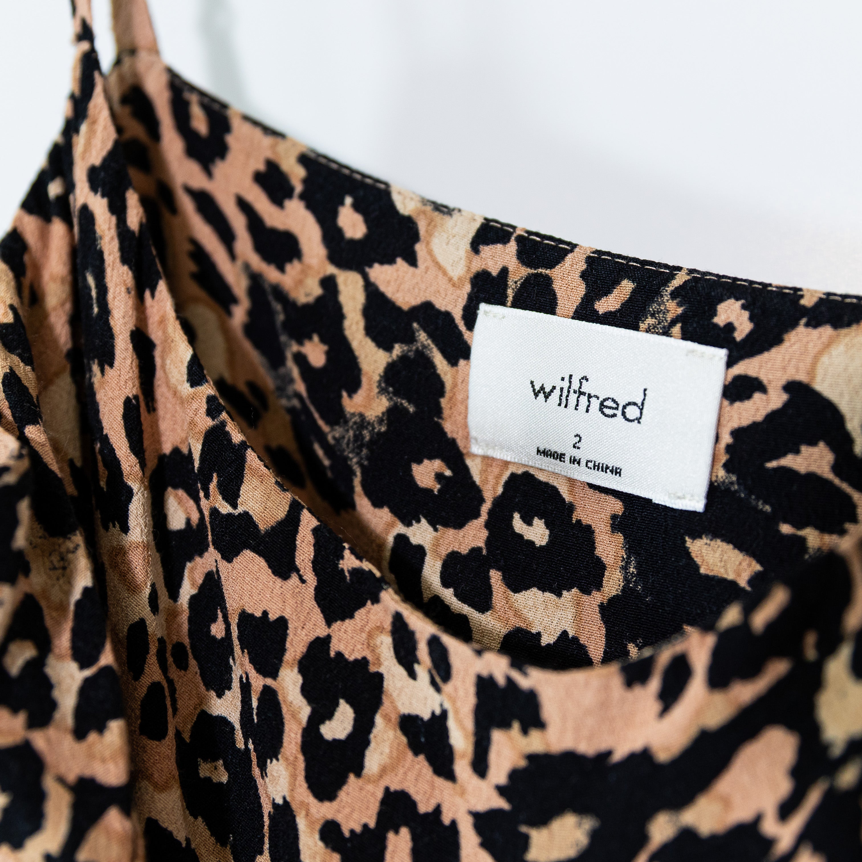 Wilfred Aritzia Cheetah Leopard Animal Print Pattern Mini Slip Dress 2