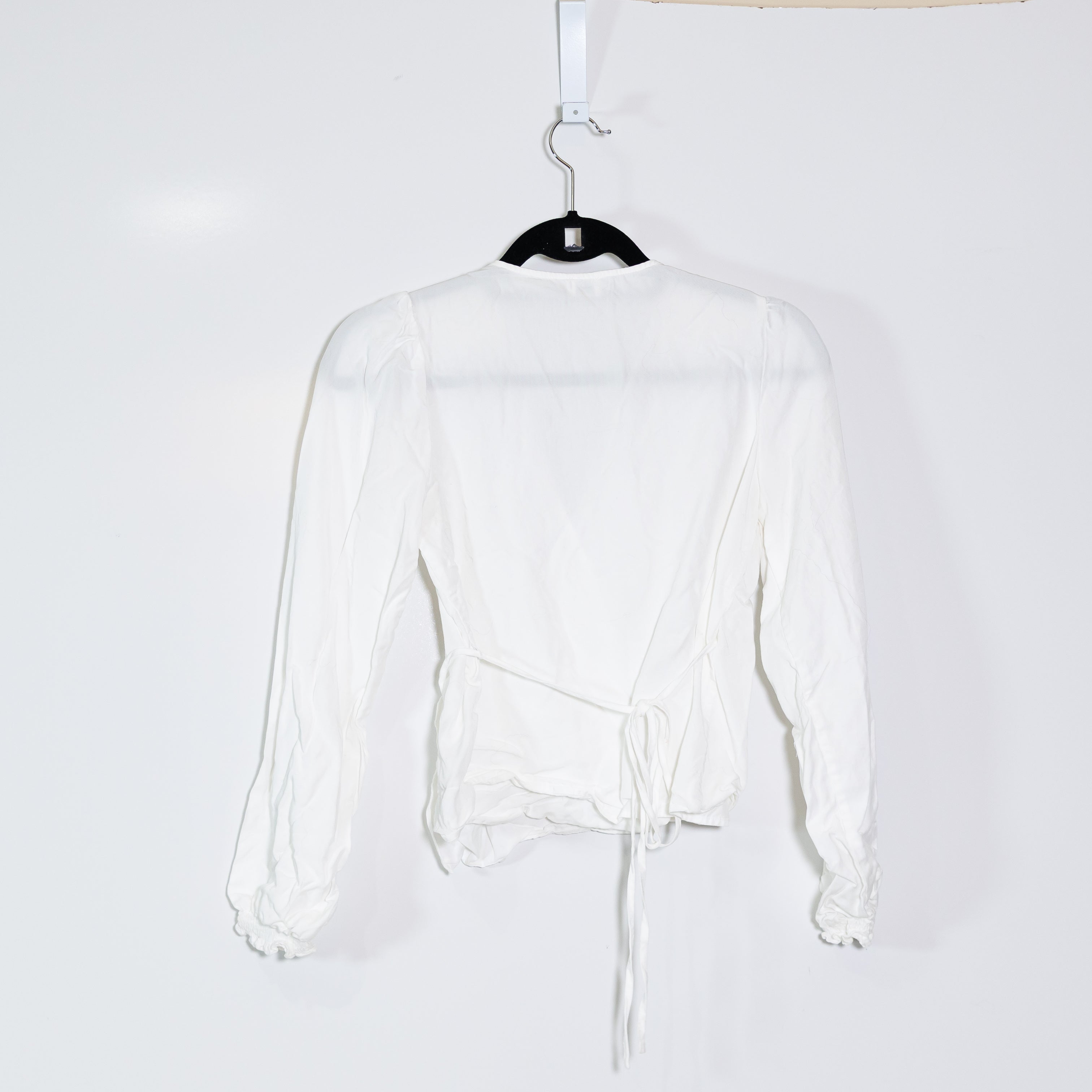 Wilfred Aritzia Gracious V Neck Long Sleeve Wrap Blouse Shirt Top White XS