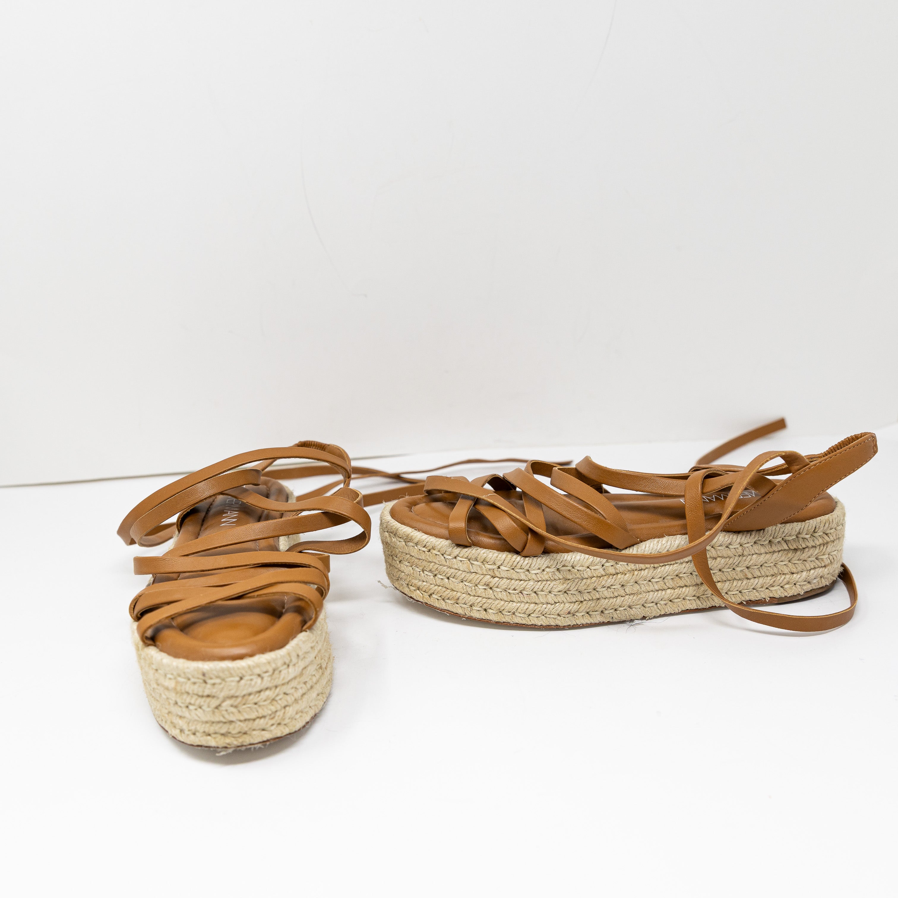 Zimmermann Women's Genuine Leather Lace Up Platform Espadrille Sandals Shoes 7