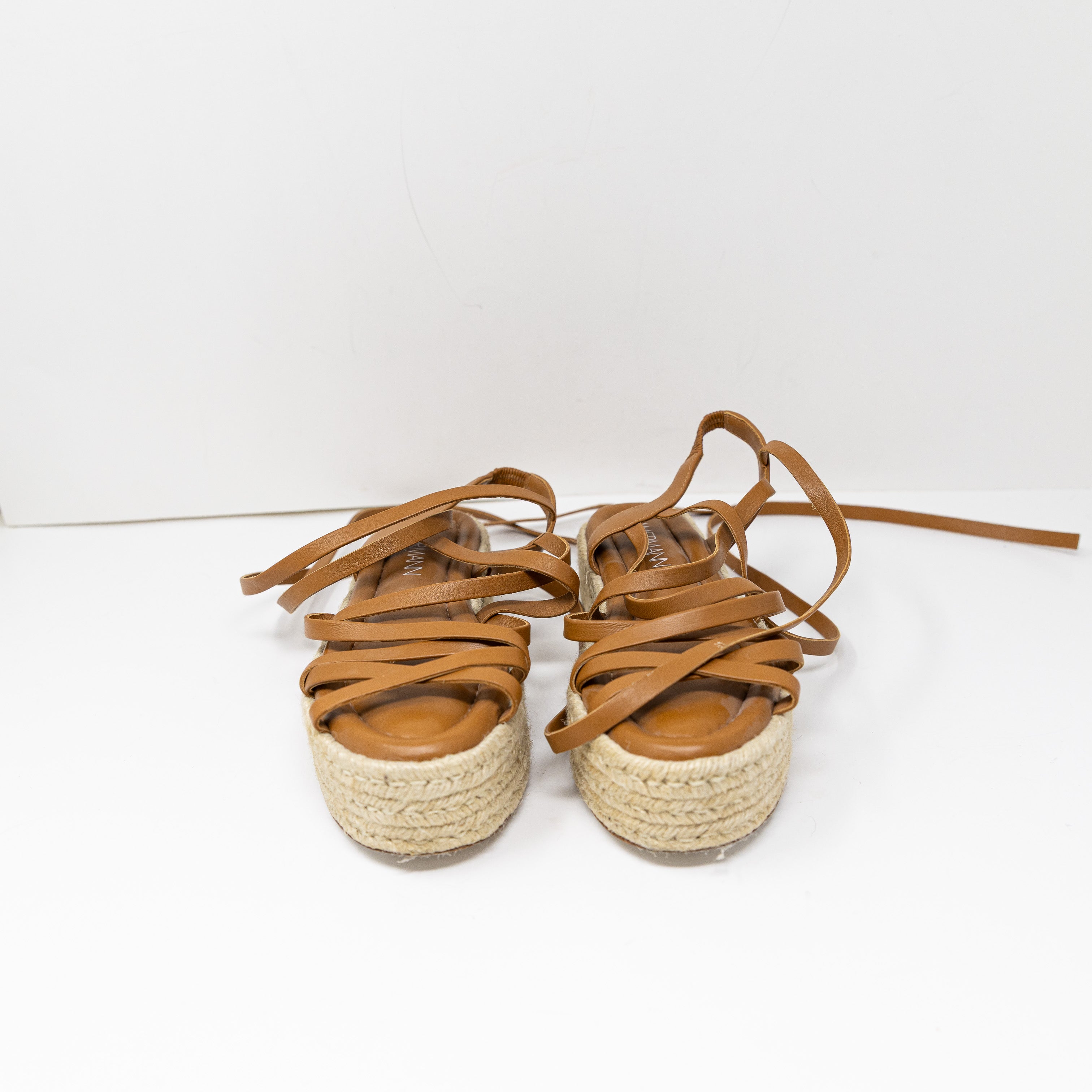 Zimmermann Women's Genuine Leather Lace Up Platform Espadrille Sandals Shoes 7