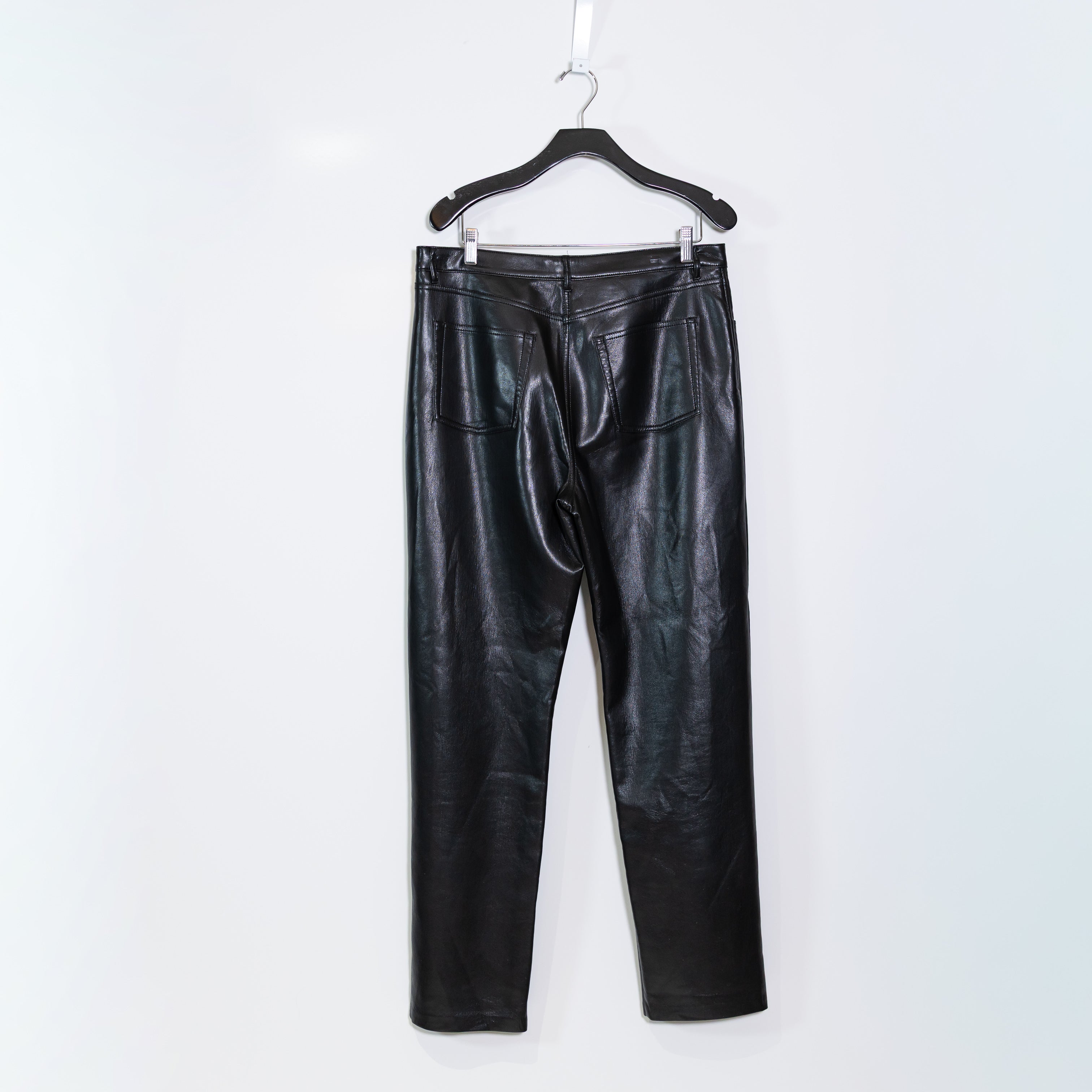 Wilfred Aritzia The Melina Slim High Waisted Vegan Faux Leather Pants Black 14