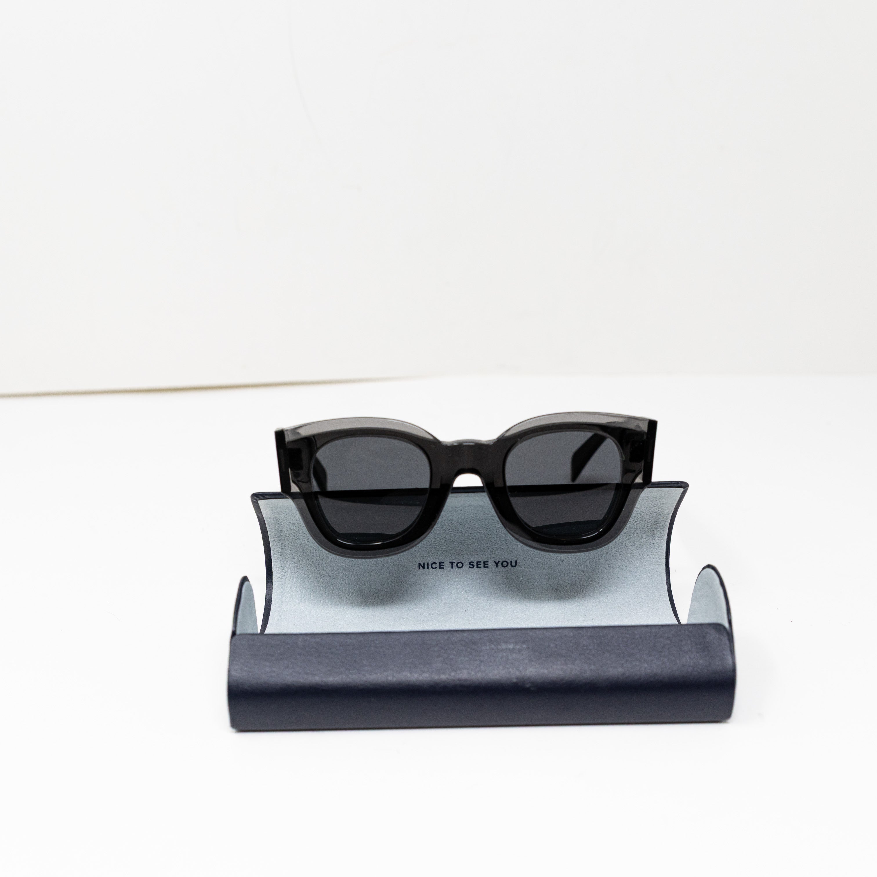 Celine Women's CL 41446/S Round Lenses Cat Eye Gray Black Sunglasses