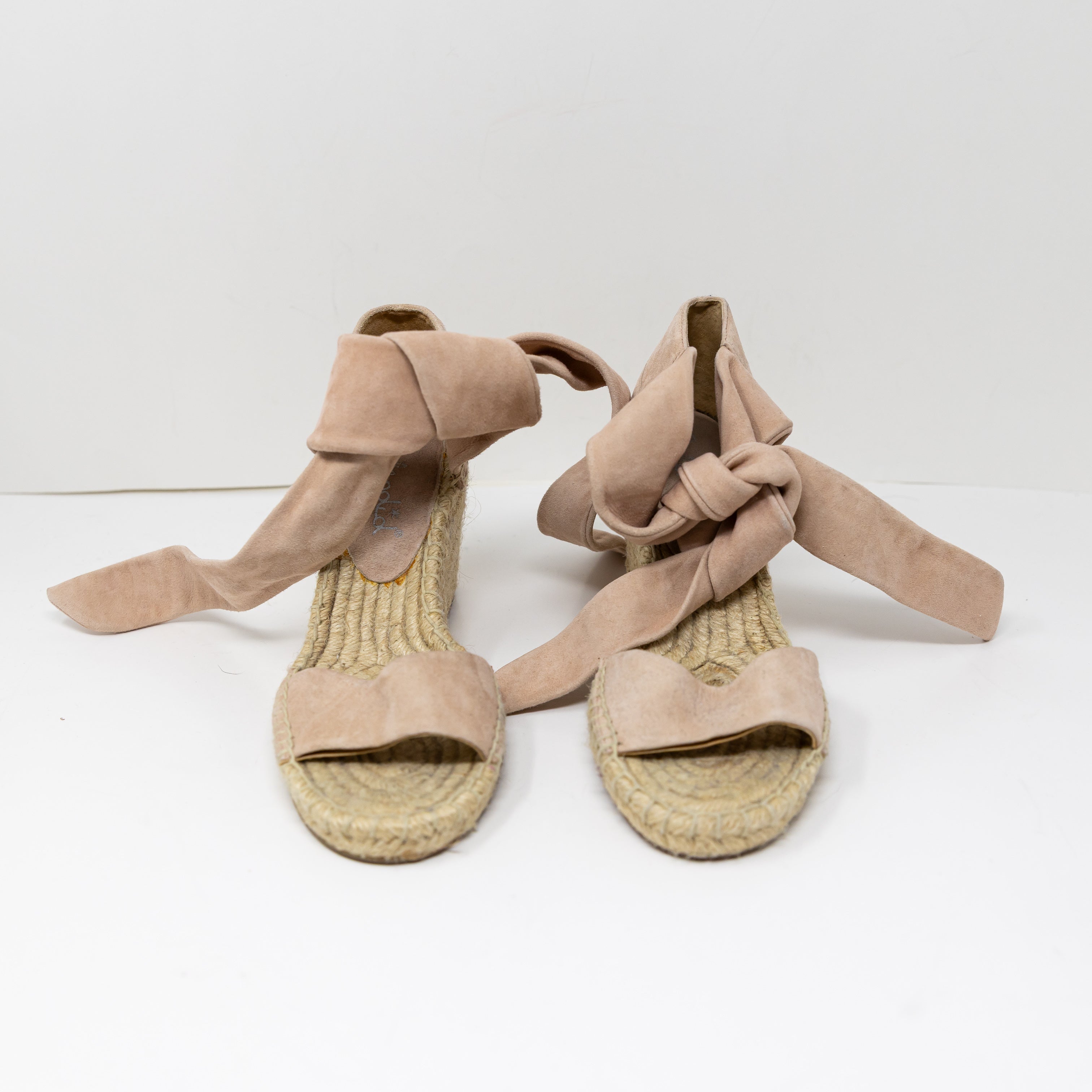 Splendid Jessica Genuine Suede Leather Woven Espadrille Wedge Heels Shoes 7.5
