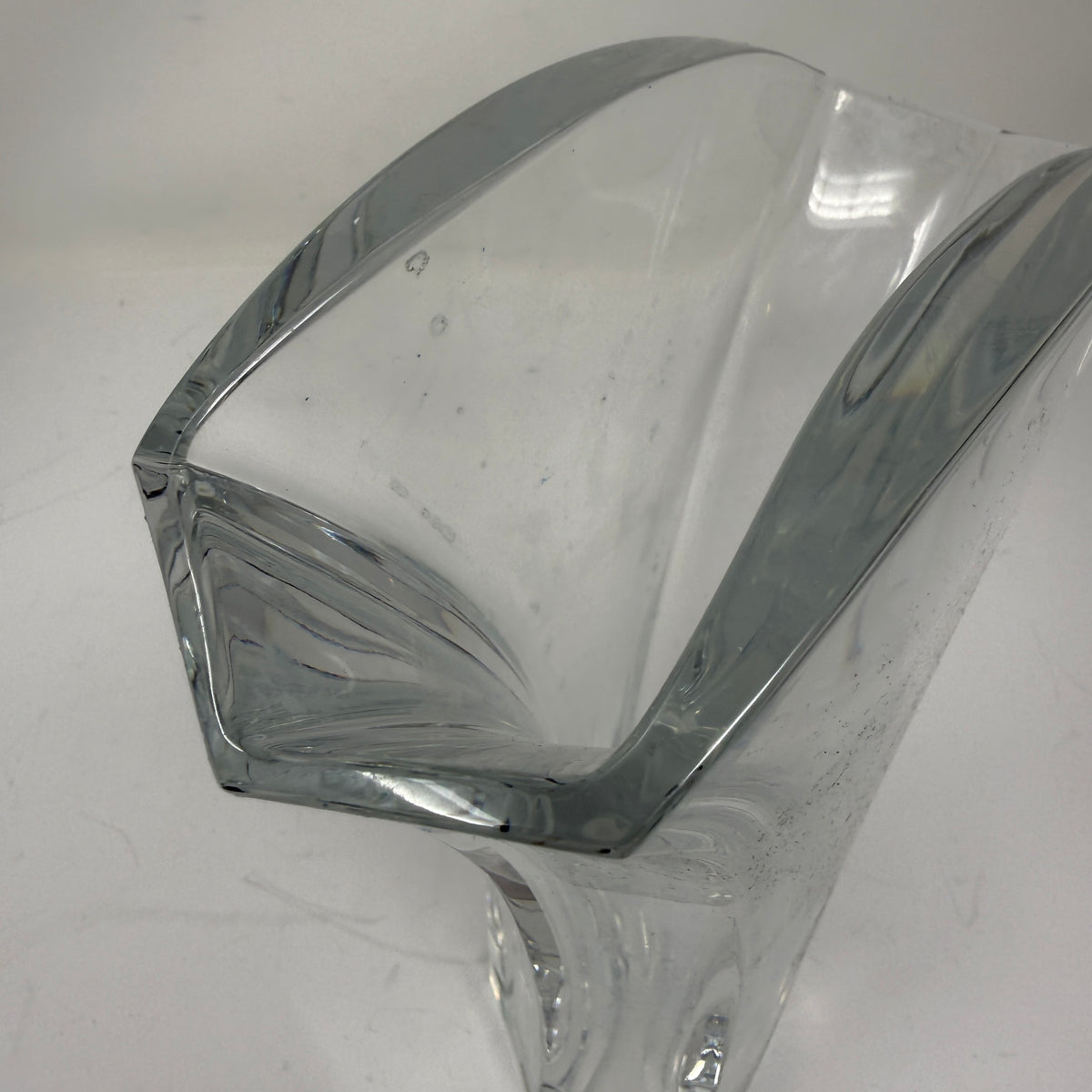Baccarat Thomas Bastide 1992 Signed Ginkgo Crystal Flower Home Vase 9.5 Inches