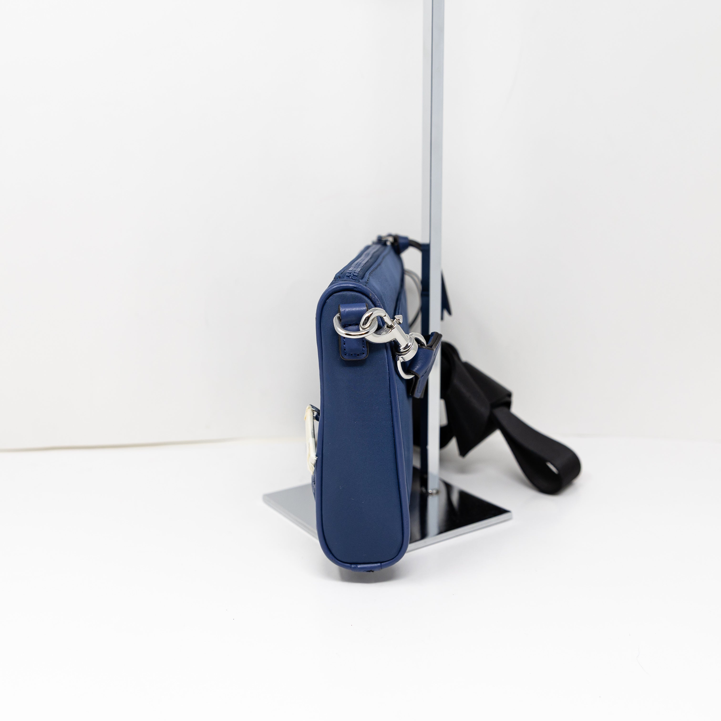 NEW Rebecca Minkoff Mini 5 Zip Nylon Crossbody Shoulder Purse Bag Navy Blue
