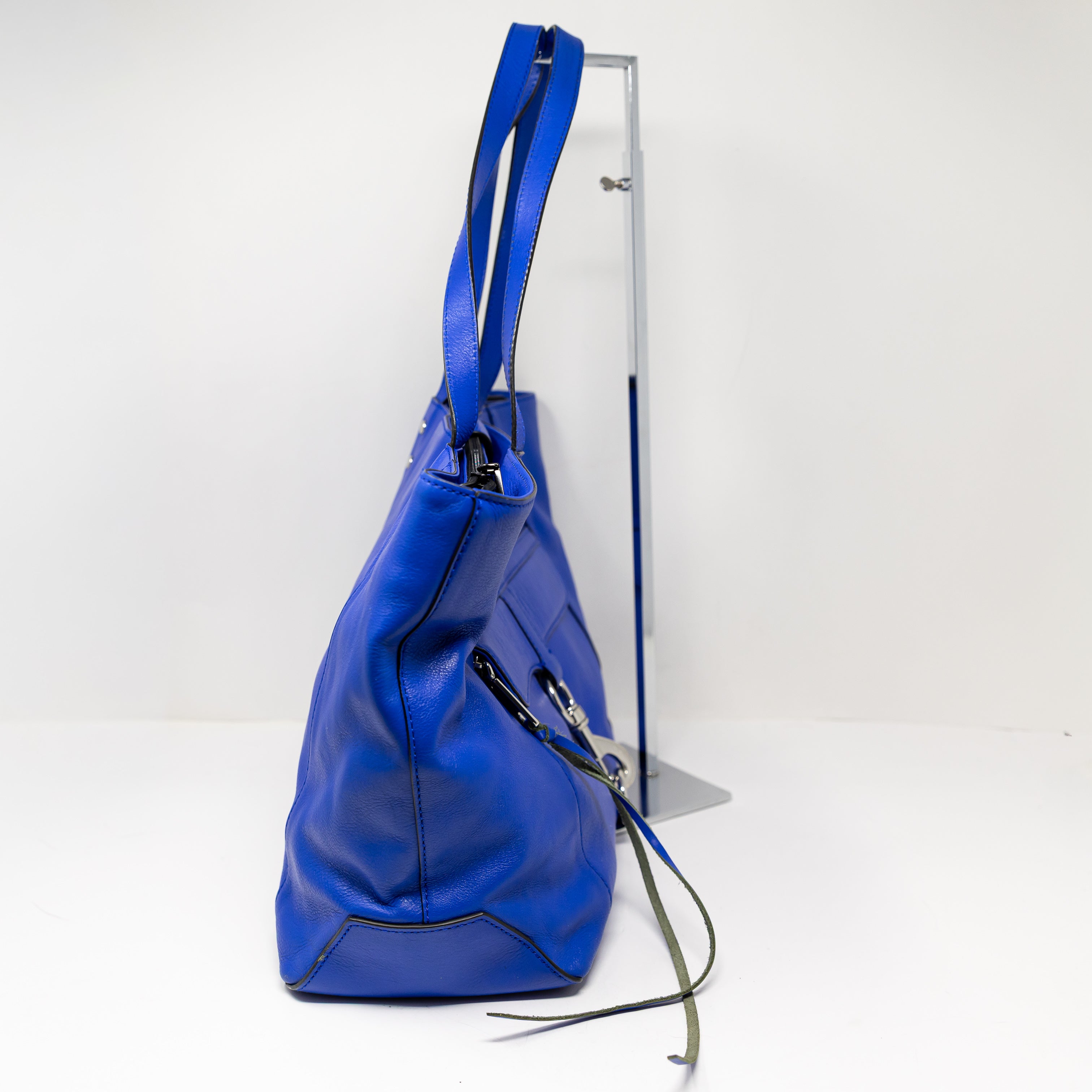 Rebecca Minkoff Bowery MAC Genuine Leather Shoulder Purse Tote Bag Cobalt Blue