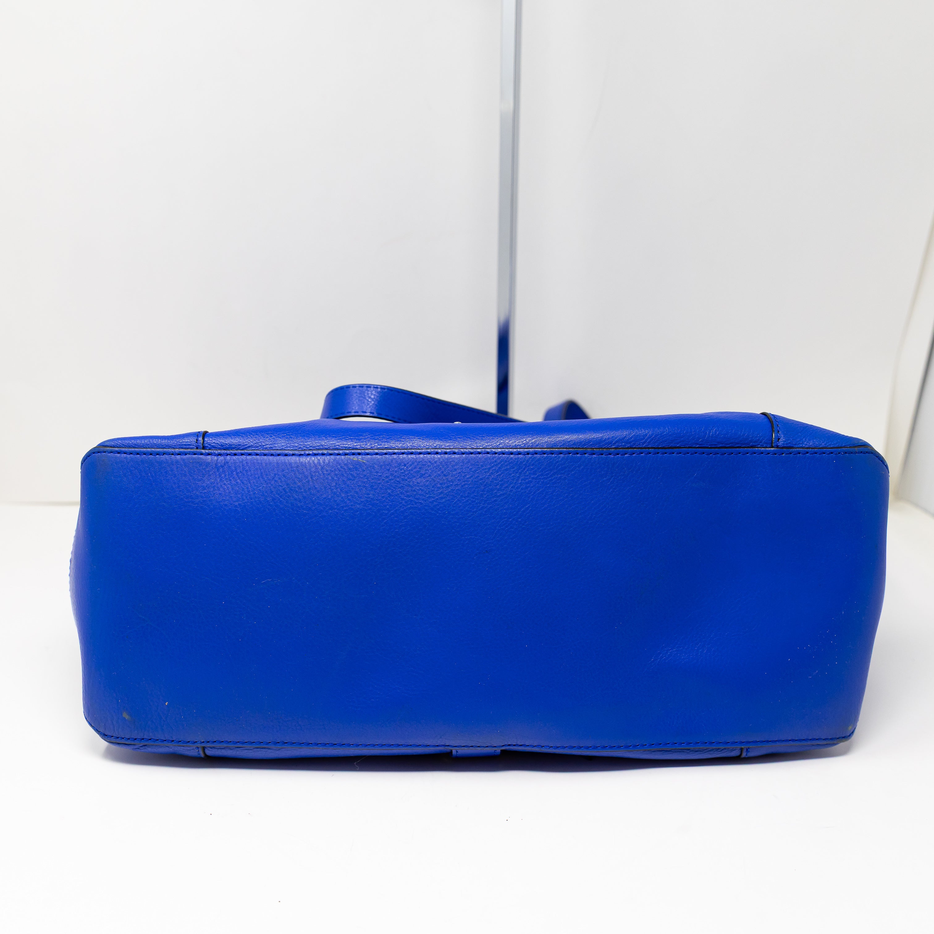 Rebecca Minkoff Bowery MAC Genuine Leather Shoulder Purse Tote Bag Cobalt Blue
