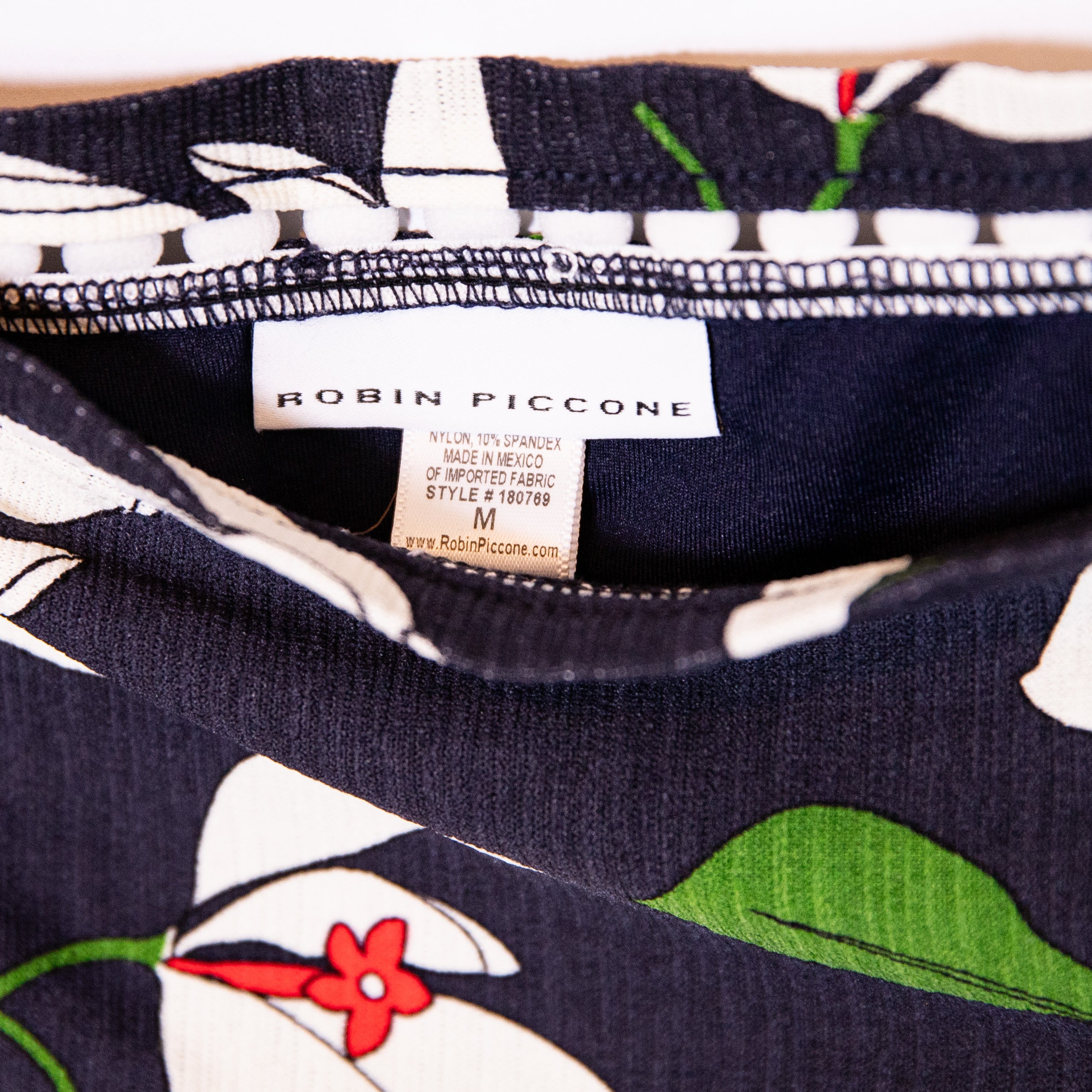 NEW Robin Piccone Floral Flower Print High Waisted SwimBathing Suit Bikini M