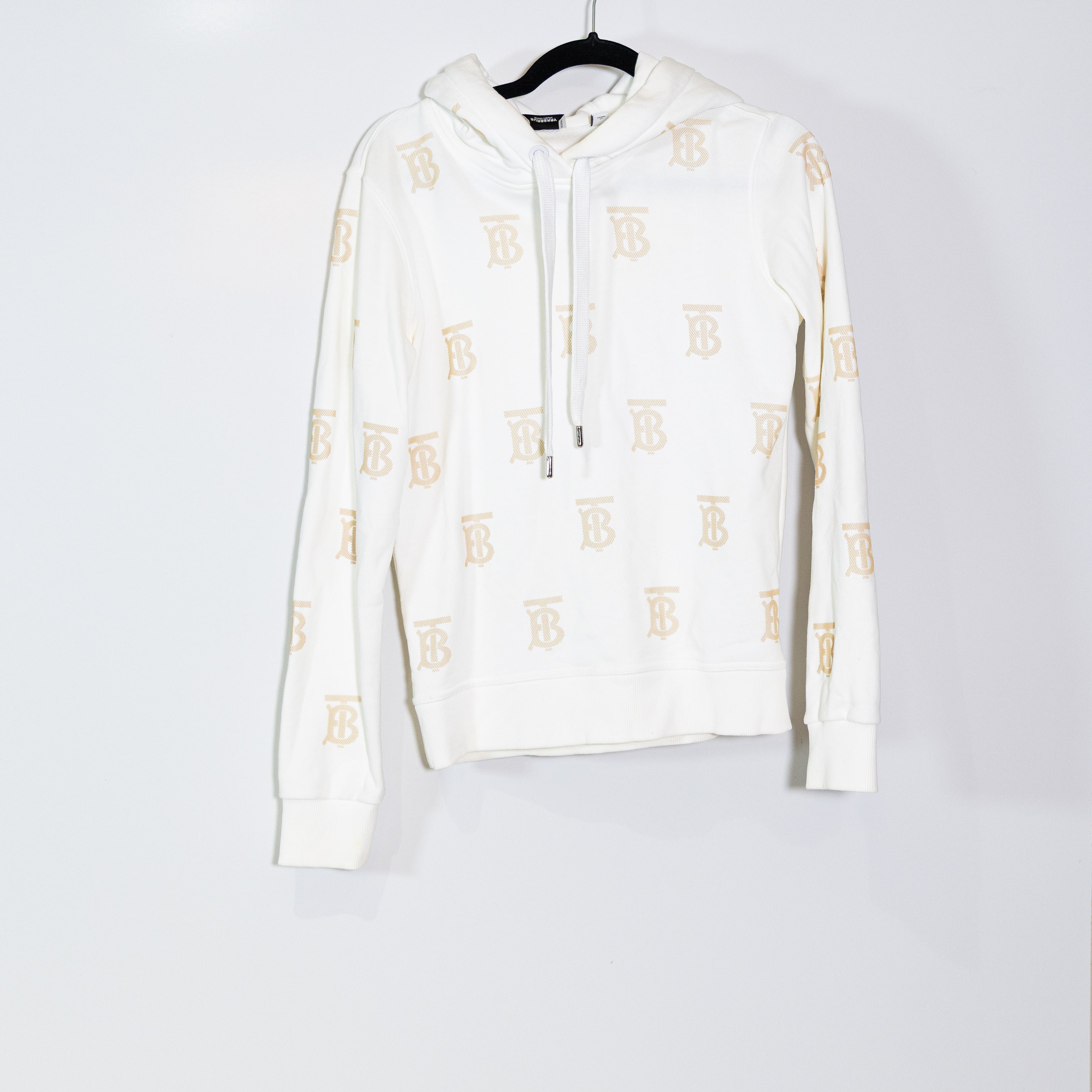 Burberry Women's Monogram Motif Logo Print Pattern Cotton Hoodie Sweatshirt S