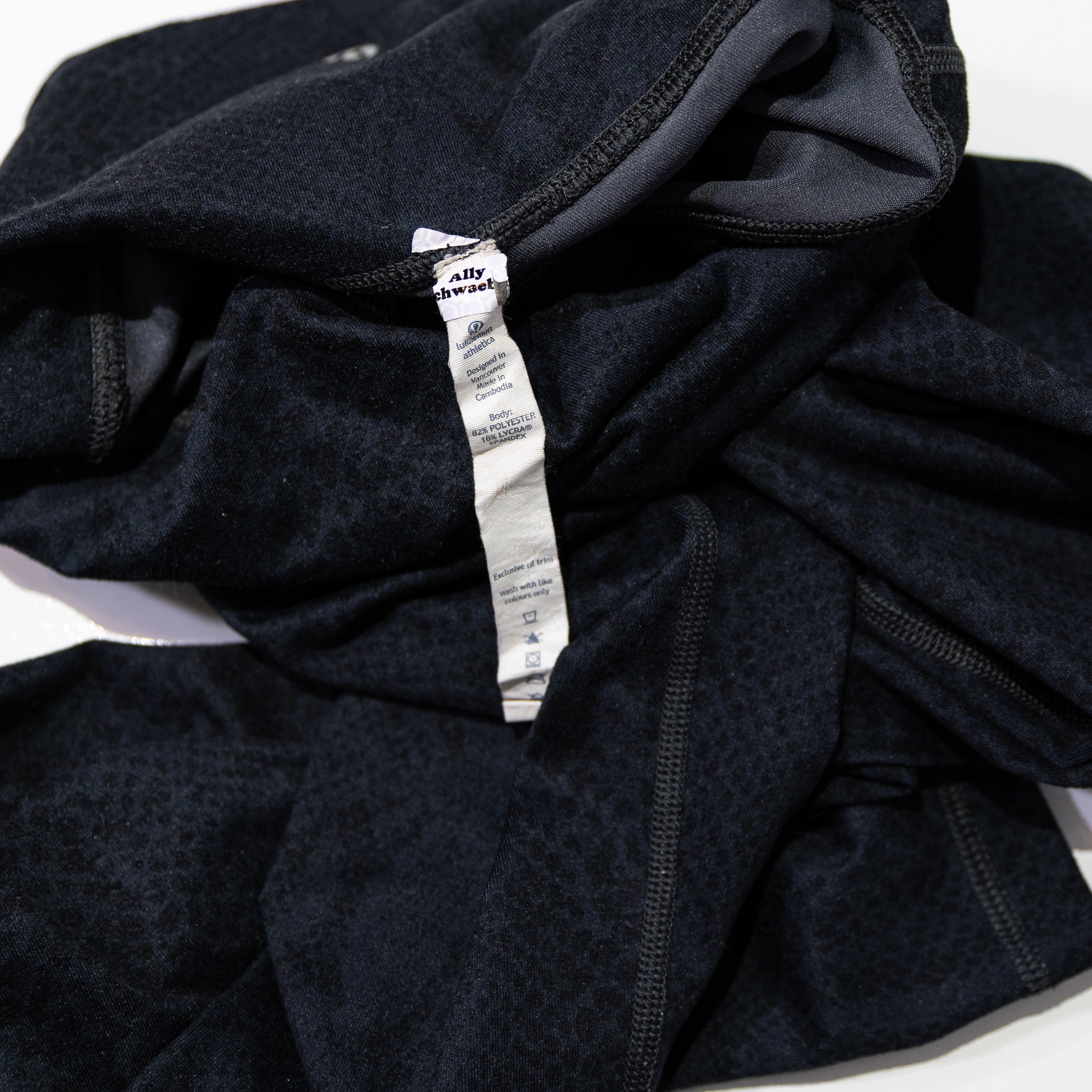 Lululemon Wunder Under Pant Full-On Luon Roll Down Desert Snake Black Leggings 4