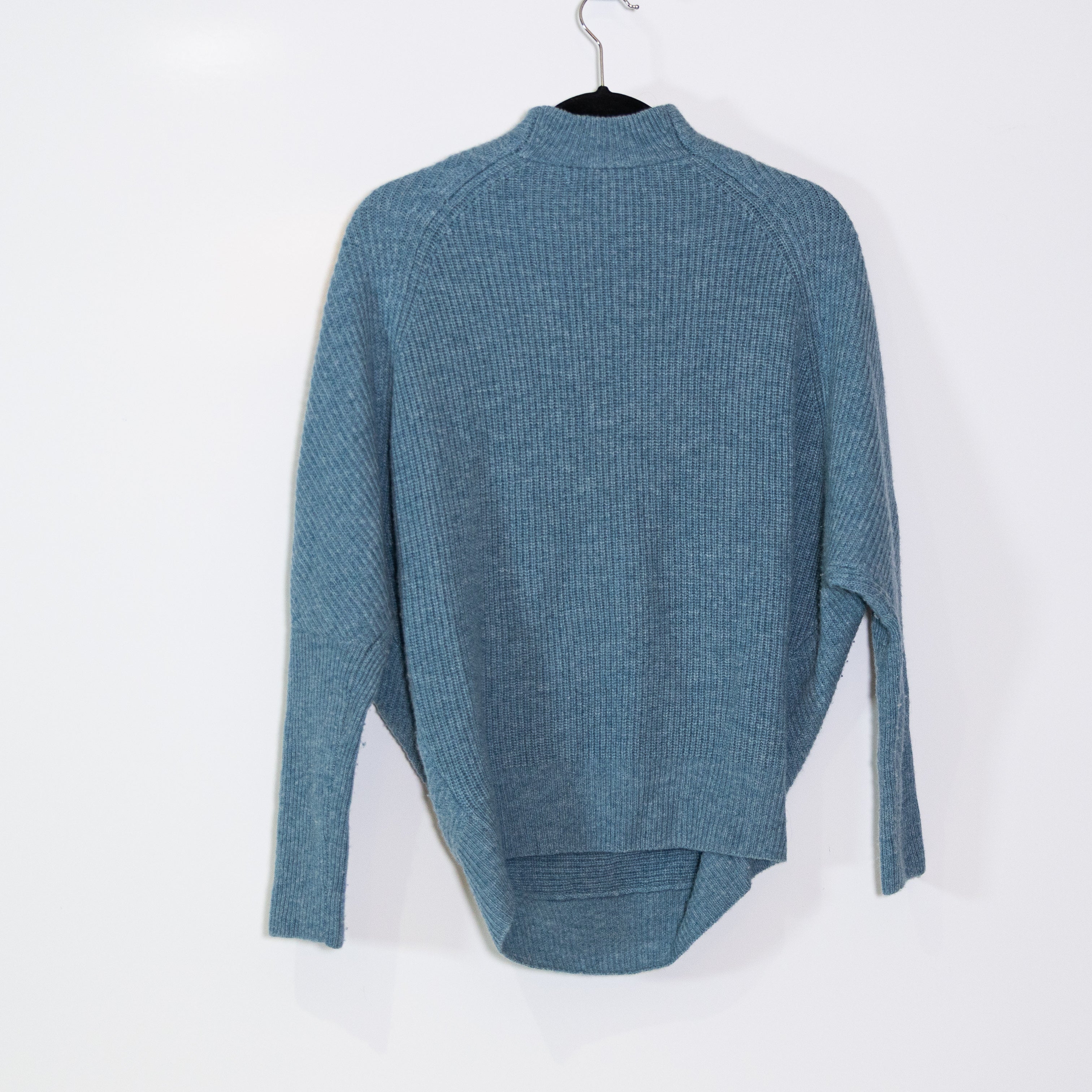Allsaints Women's Merino Wool Ribbed Knit Stretch Mock Neck Pullover Sweater XS