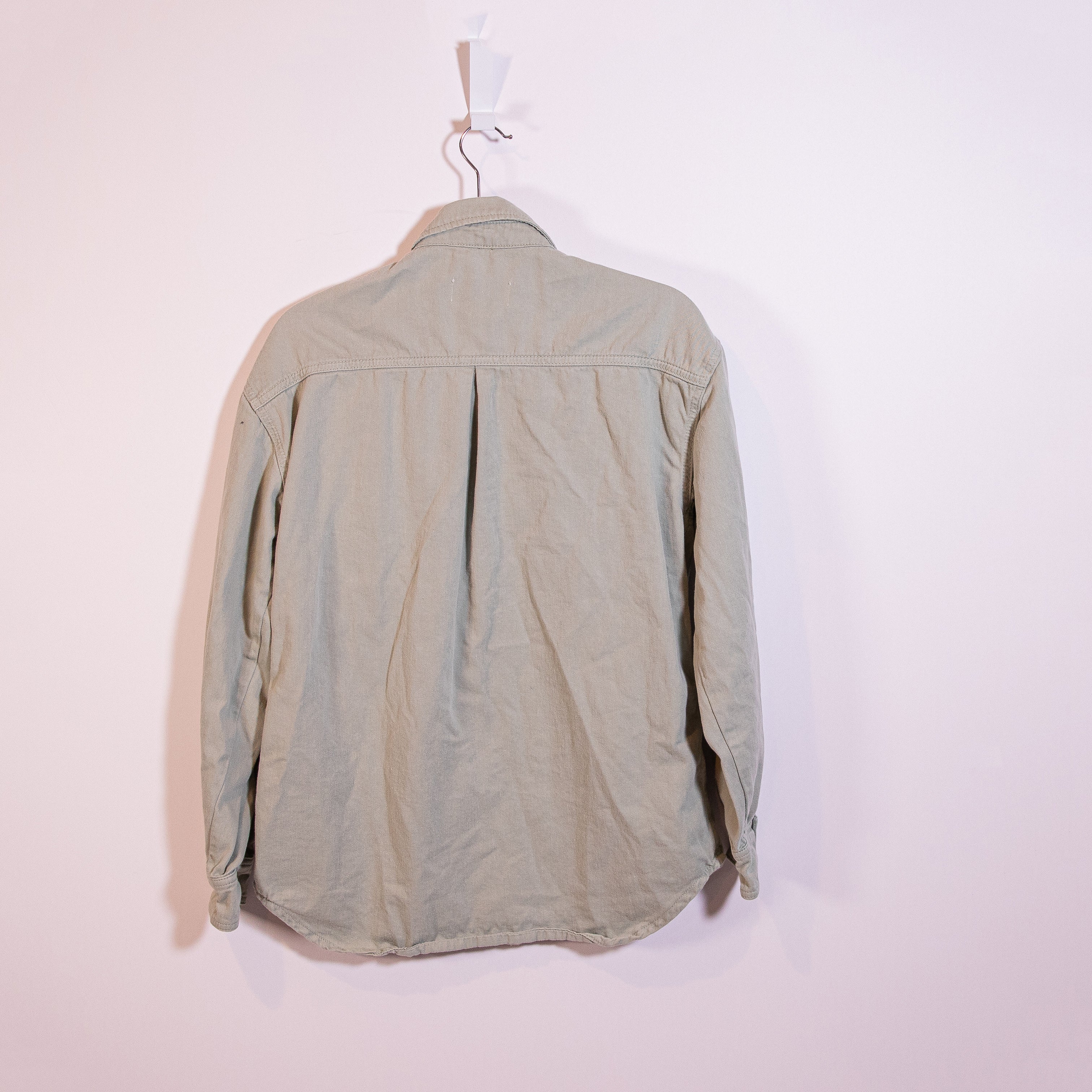 Reformation Ray Cotton Collared Button Front Long Sleeve Blouse Shirt Fluorite S