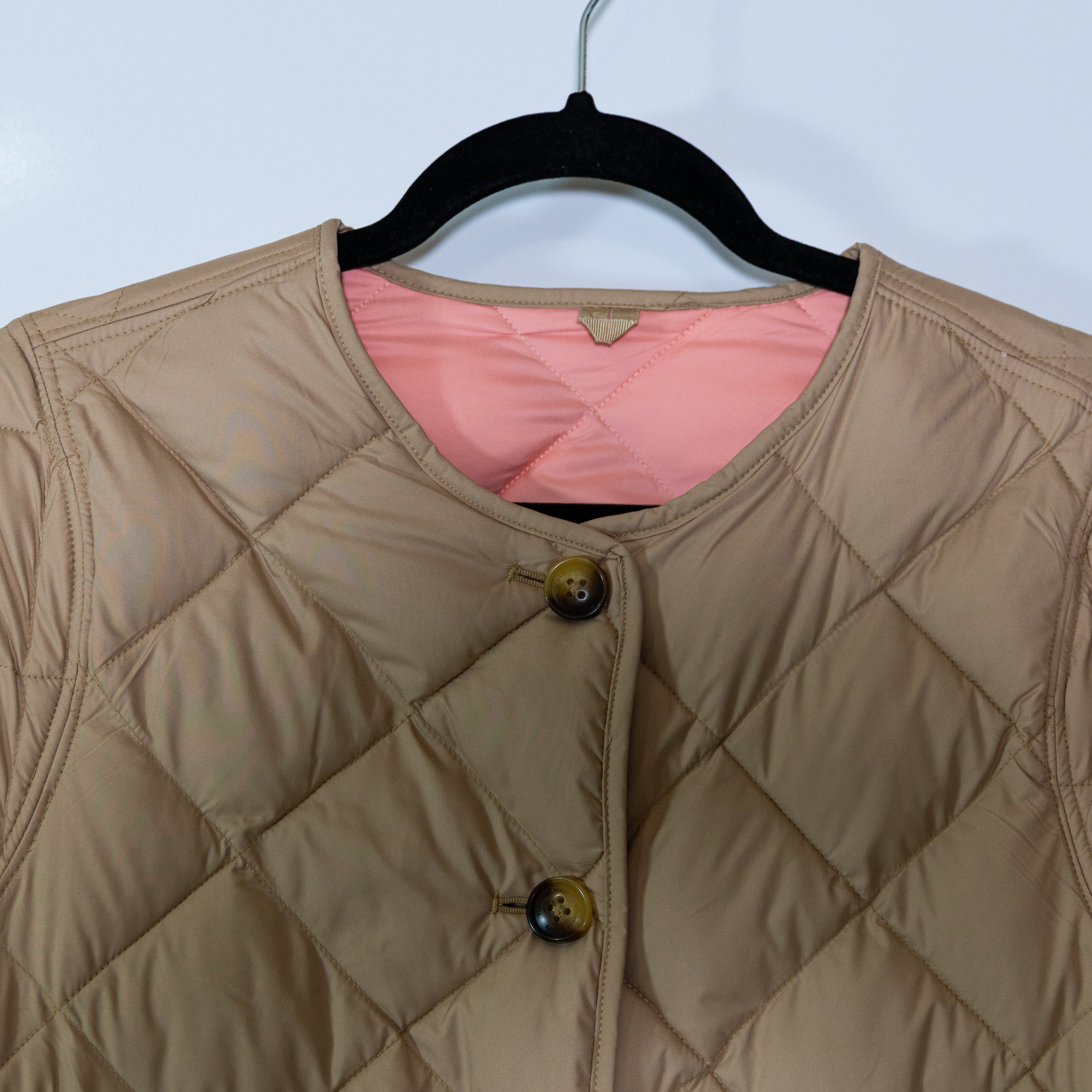 Vineyard Vines Women's Reversible Quilted Collarless Button Front Jacket Small