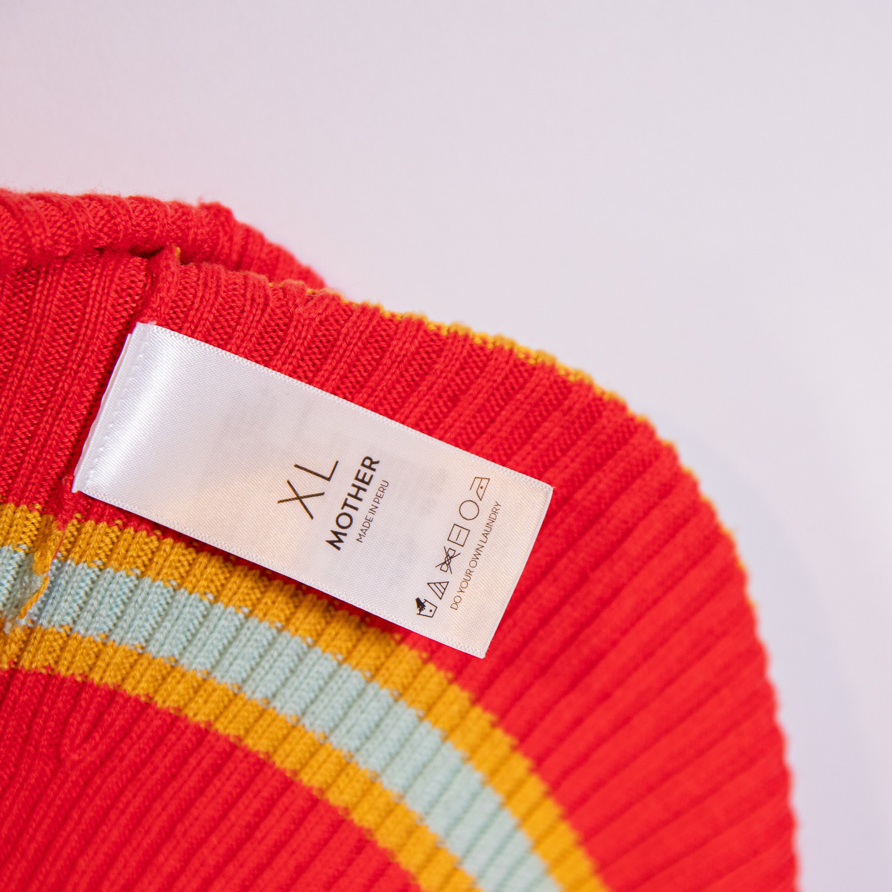 Mother The Chin Ups Crew Neck Cotton Blend Ribbed Knit Stretch Midi Dress Red XL