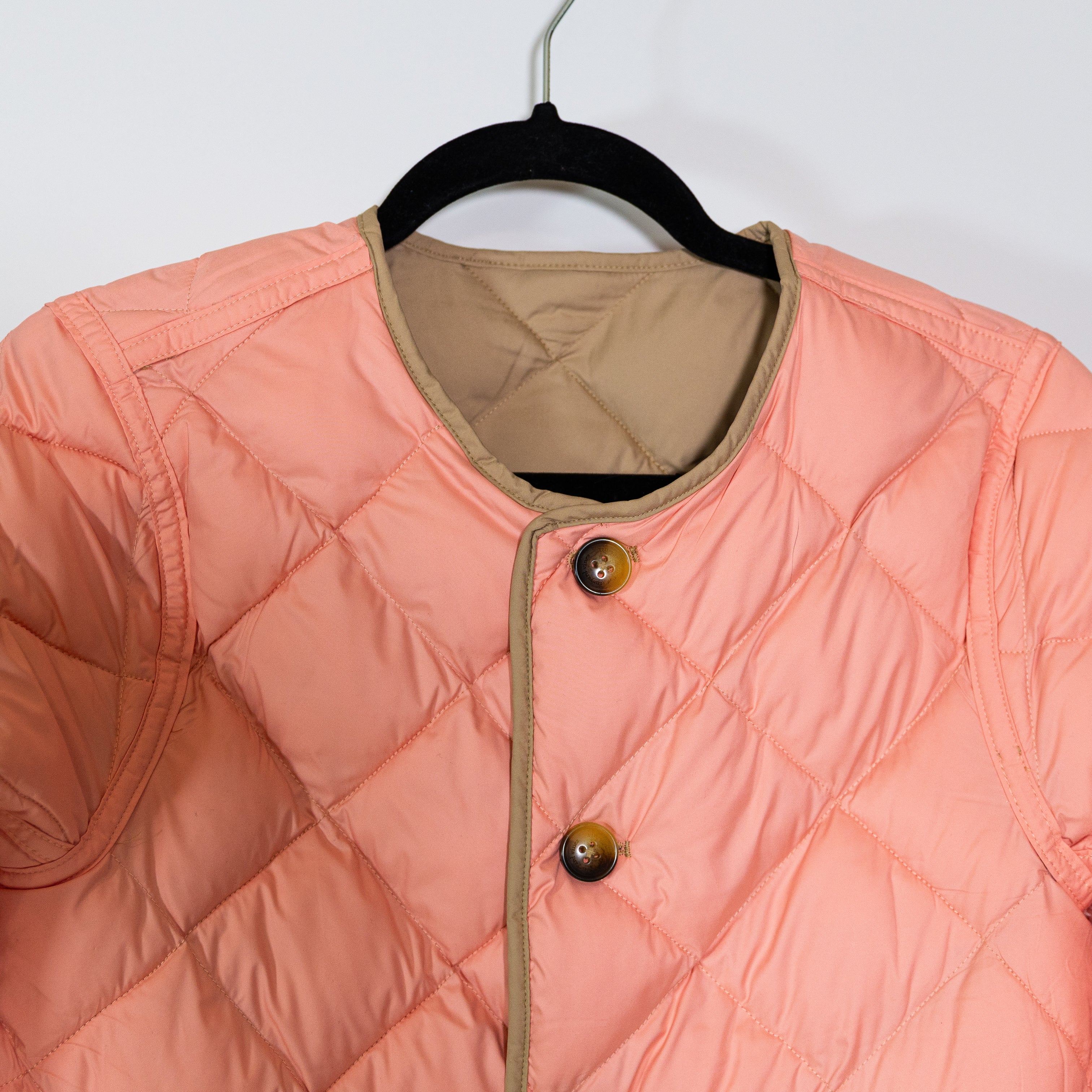 Vineyard Vines Women's Reversible Quilted Collarless Button Front Jacket Small