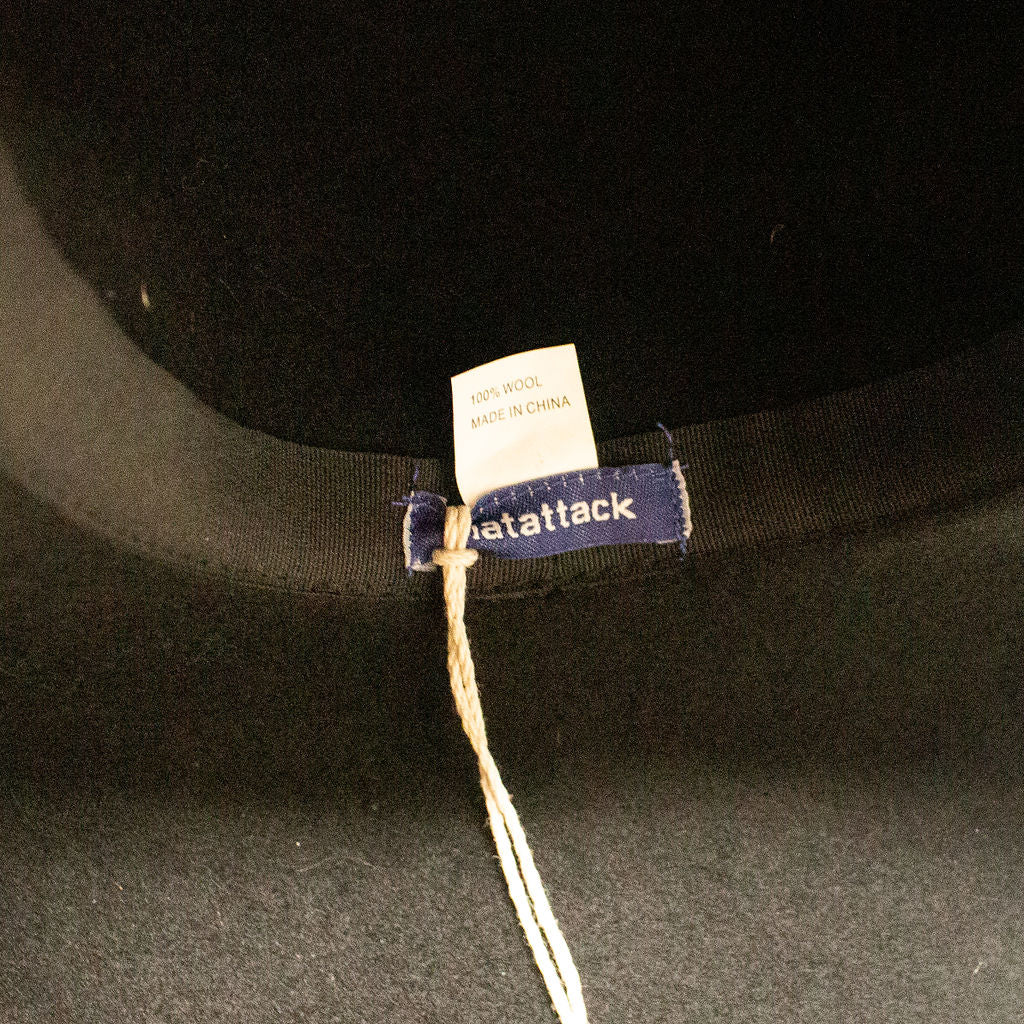 NEW Hat Attack Glam Wool Oversize Brim Soot Black Noir