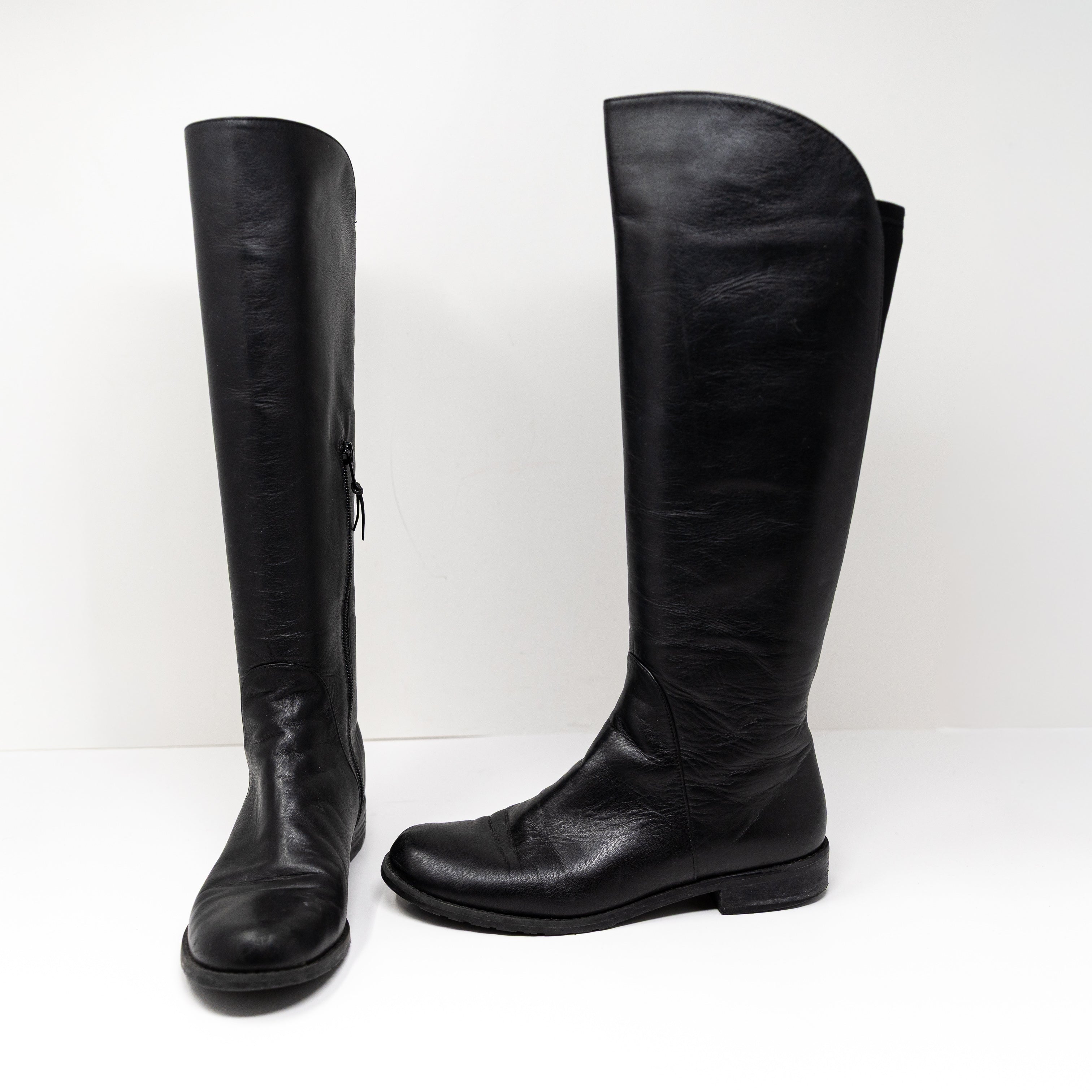 Stuart Weitzman Women's Genuine Leather Over The Knee Riding Boots Shoes Black