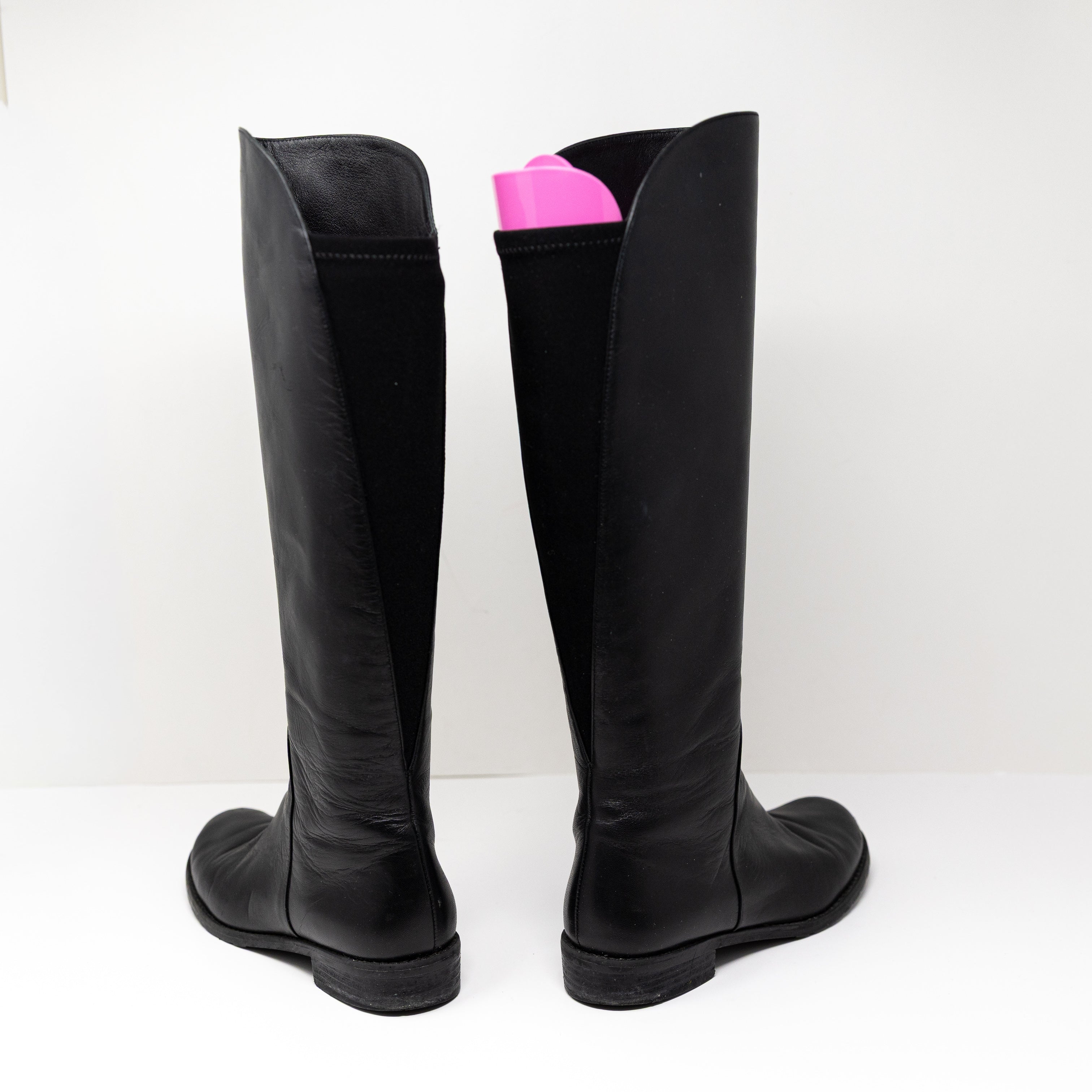Stuart Weitzman Women's Genuine Leather Over The Knee Riding Boots Shoes Black