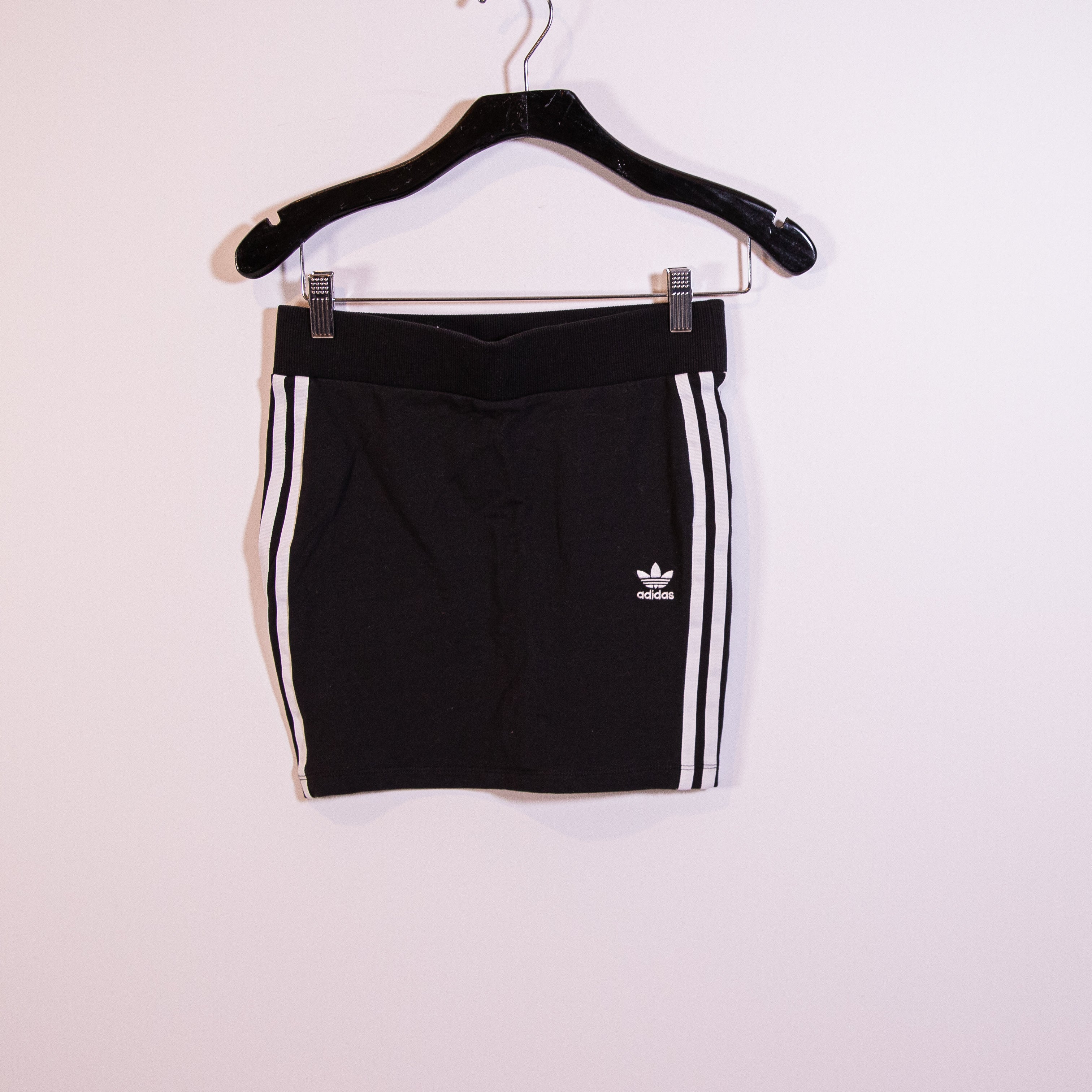 Adidas Originals Women's Three Stripe Cotton Pull On Mini Athletic Skirt Black