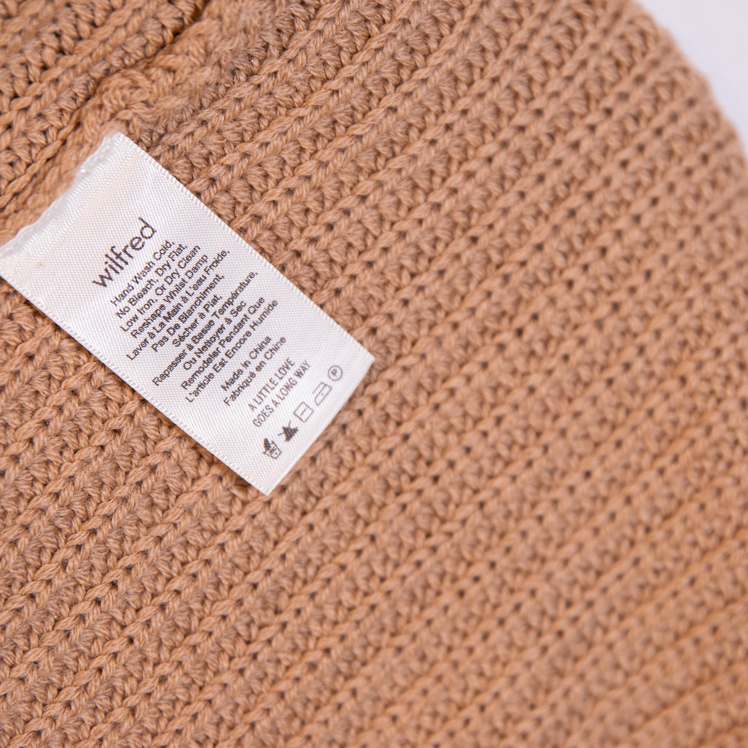 Wilfred Aritzia Montpellier Merino Wool Knit Stretch Turtleneck Sweater Dress