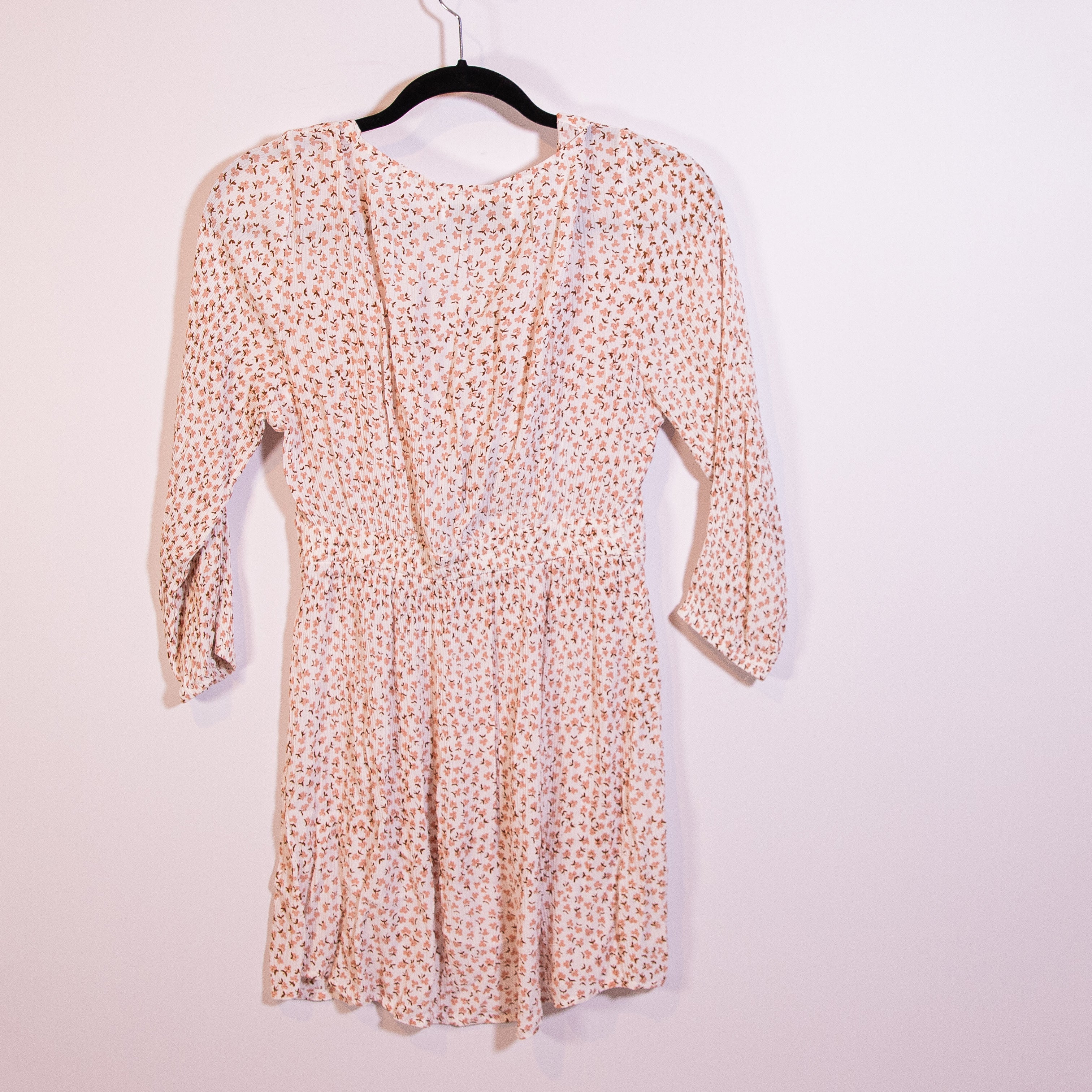 Faithful The Brand Trinidad Crepe Button Front Tie Front Mini Dress Pink Rae S
