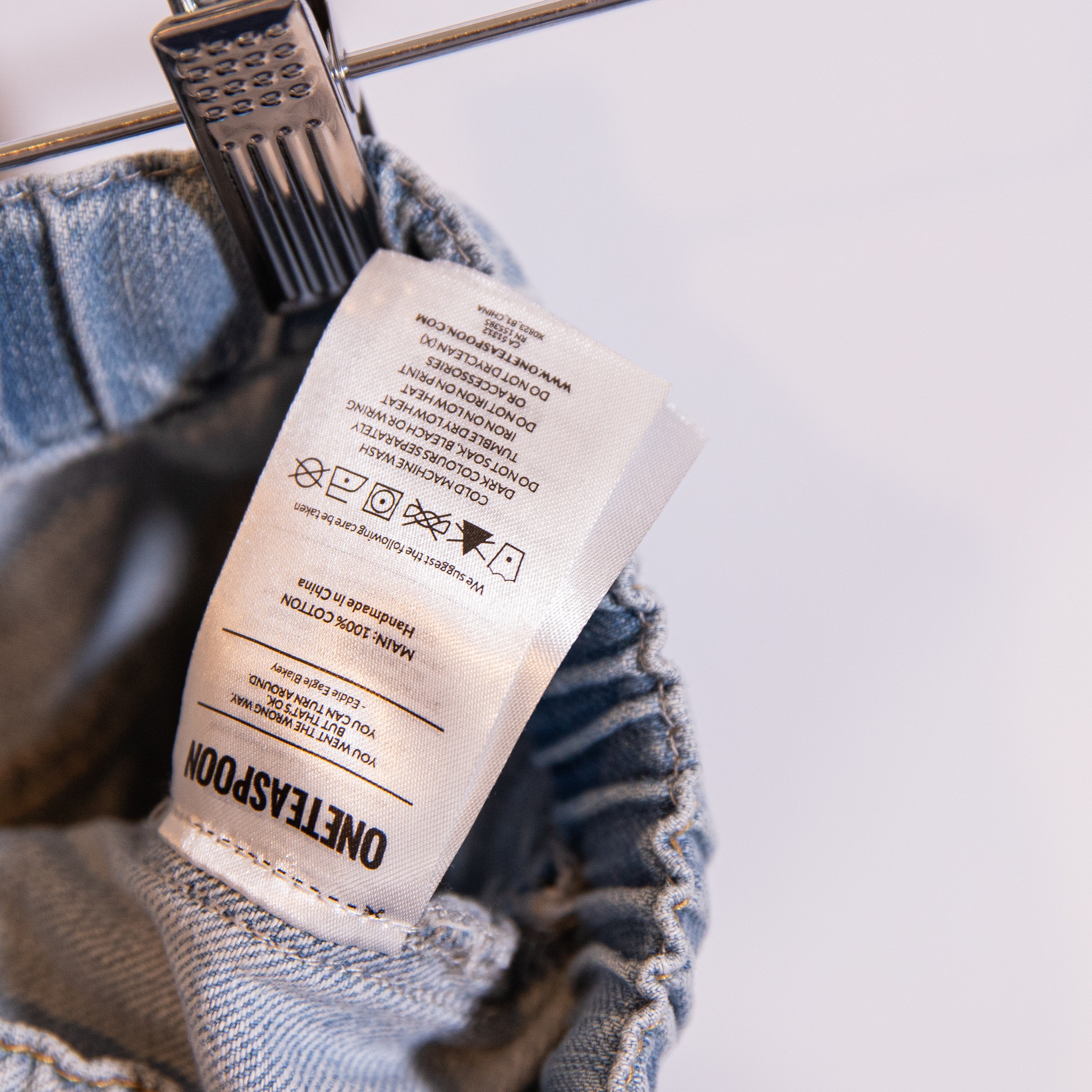 One Teaspoon Shabbies Drawstring Boyfriend Straight Cotton Denim Jeans Hustler