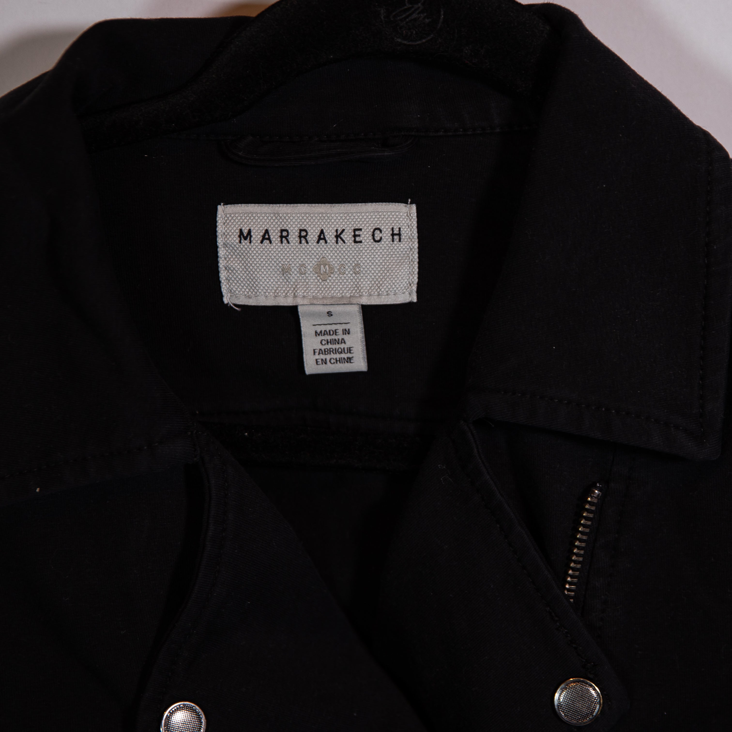 Marrakech Anthropologie Cotton Stretch Collared Utility Military Jacket Black S