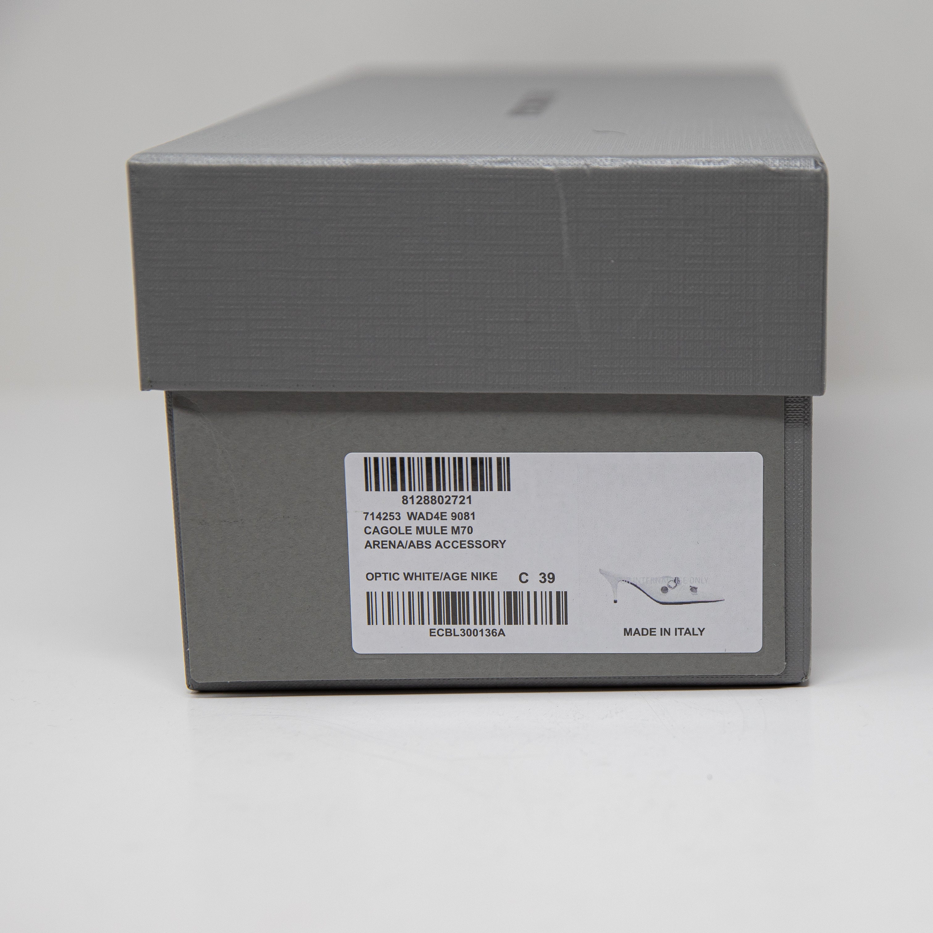 Balenciaga Cagole Studded Embellished Genuine Leather Pointed Toe Heels Mules 9