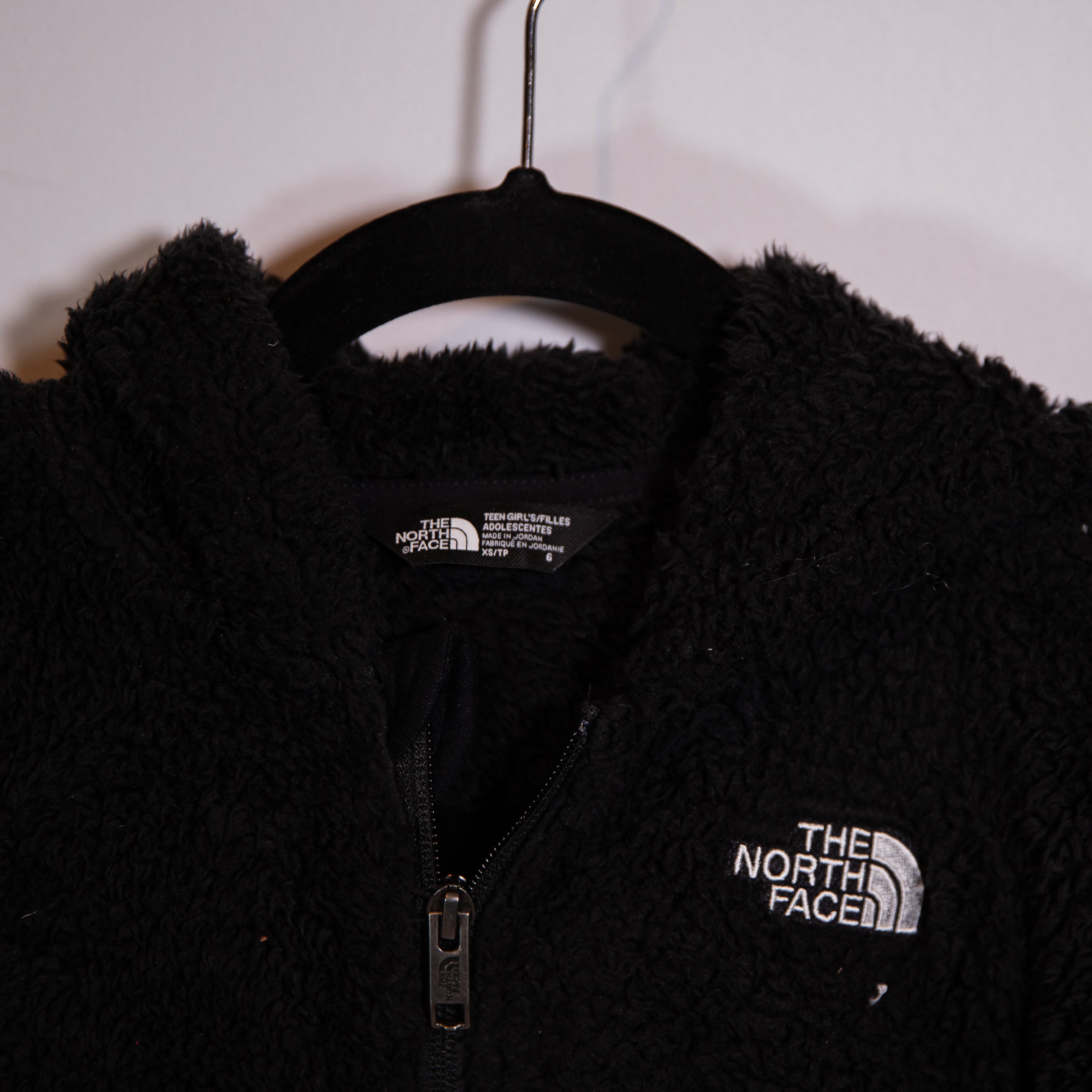 The North Face Teen Girl's Suave Oso Teddy Sherpa Full Zip Jacket Solid Black XS