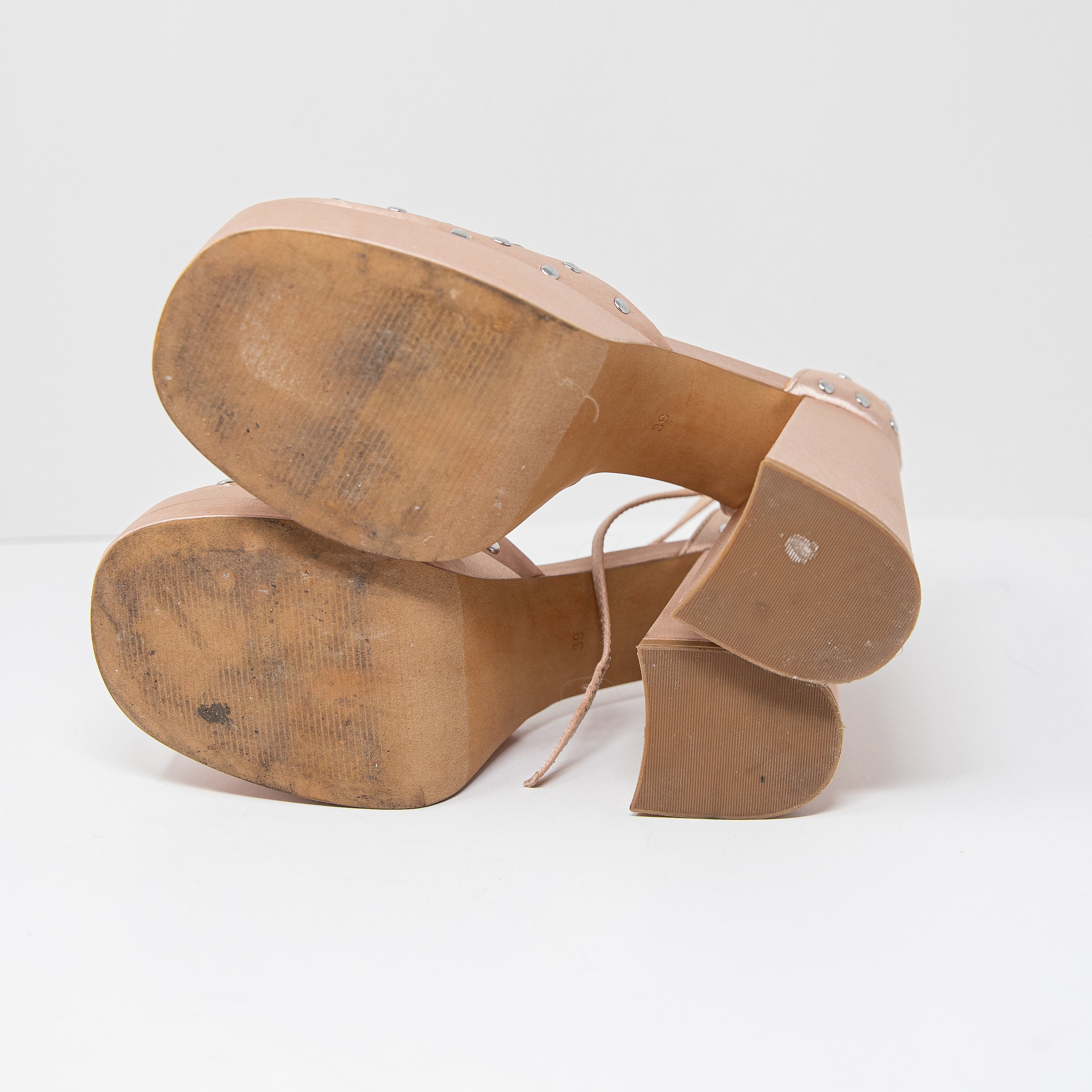 Silent D Grace Rose Satin Studded Embellished Platform High Heels Pumps Shoes 9