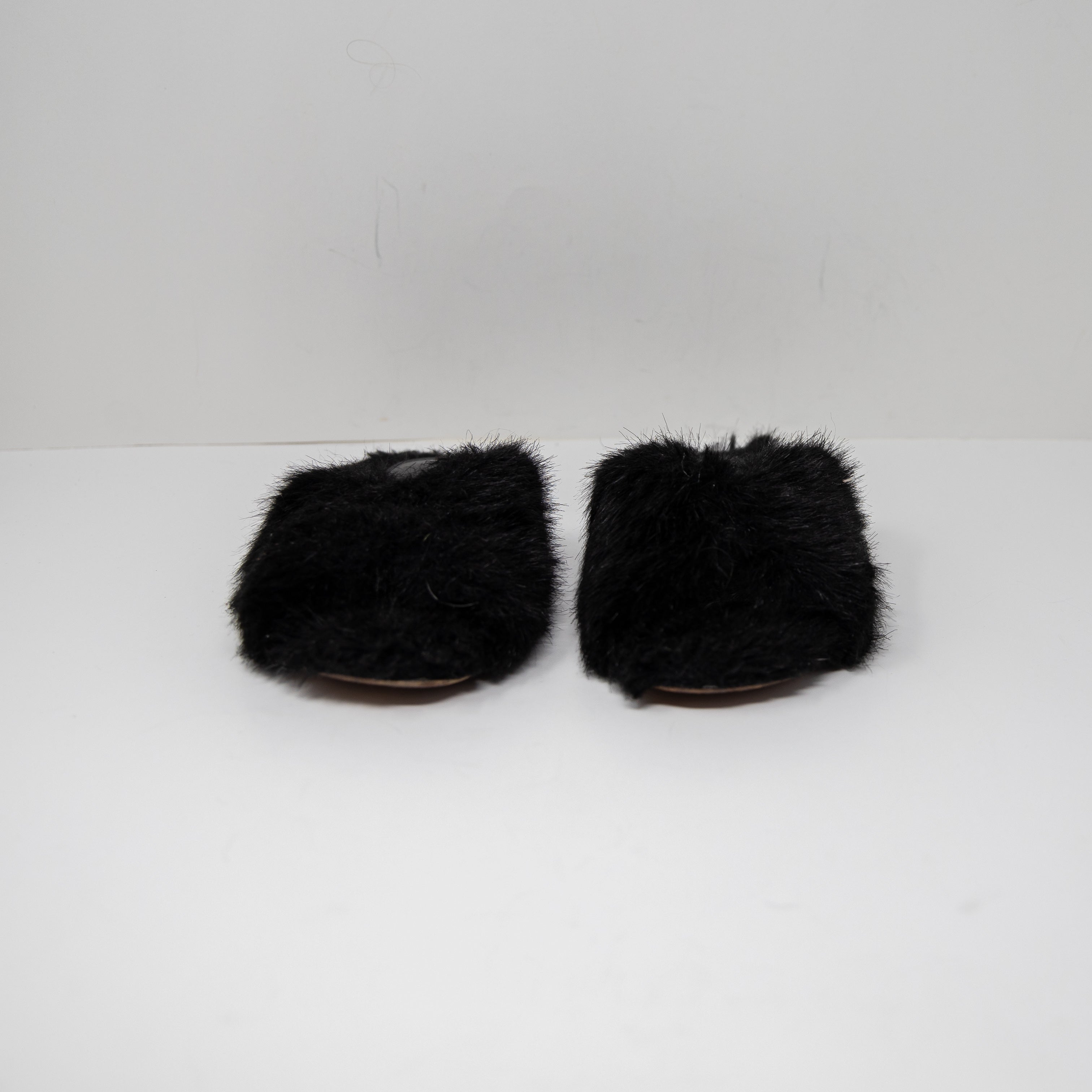 Simone Rocha Faux Vegan Fur Open Toe Crossover Slip On Slide Slippers Sandals 7