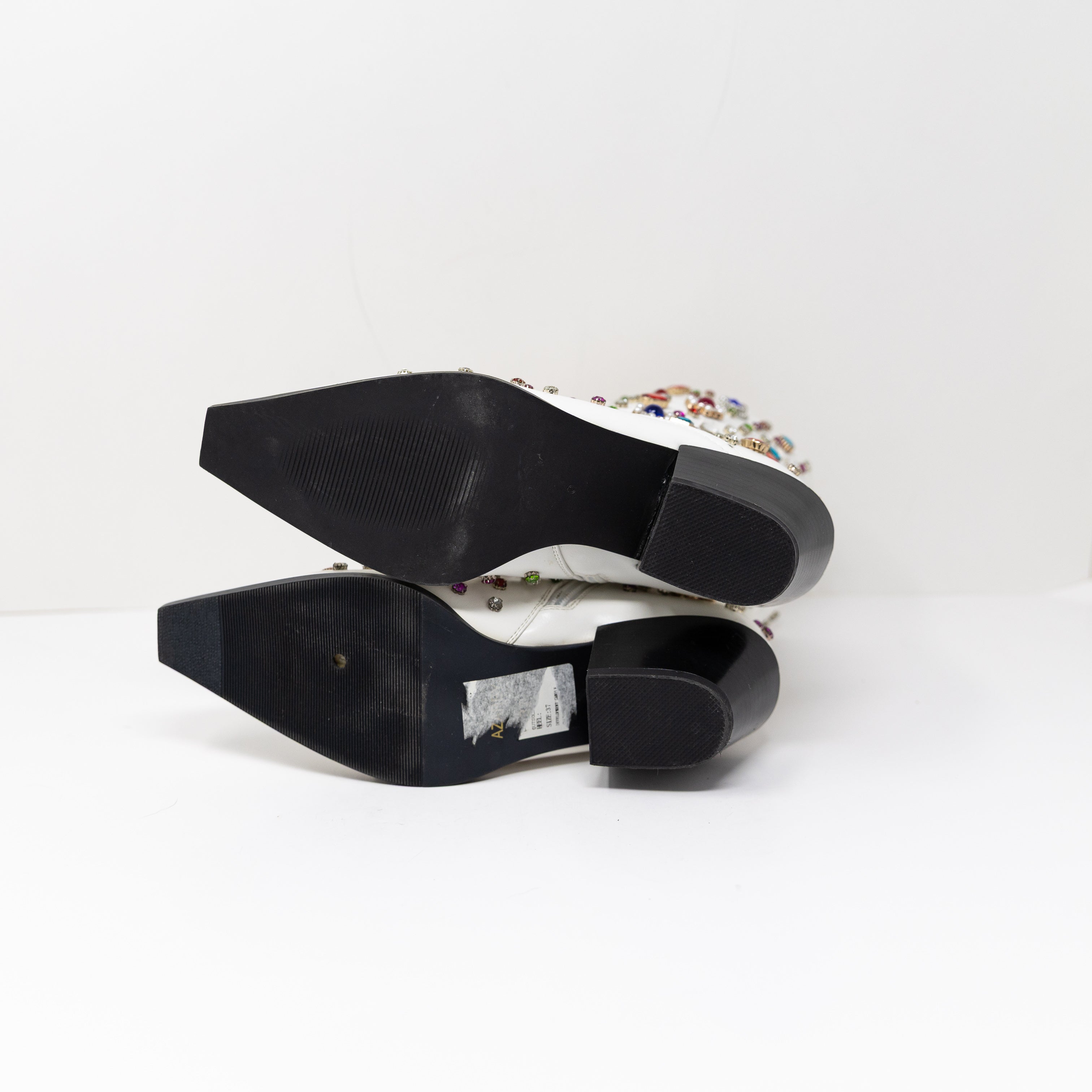 NEW Azalea Wang Sprinkle Multi Color Rhinestone Jewel Embellished Booties Shoes