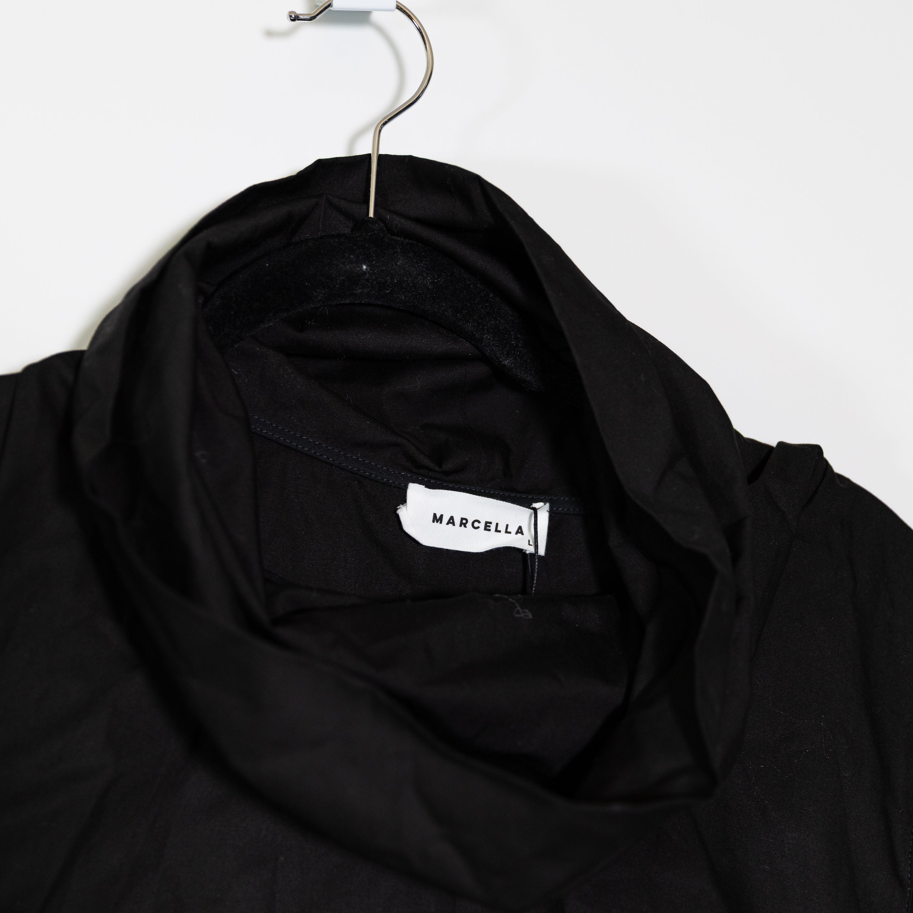 NEW Marcella Atlantic Mixed Media Cotton Poplin Long Sleeve Turtleneck Sweater L