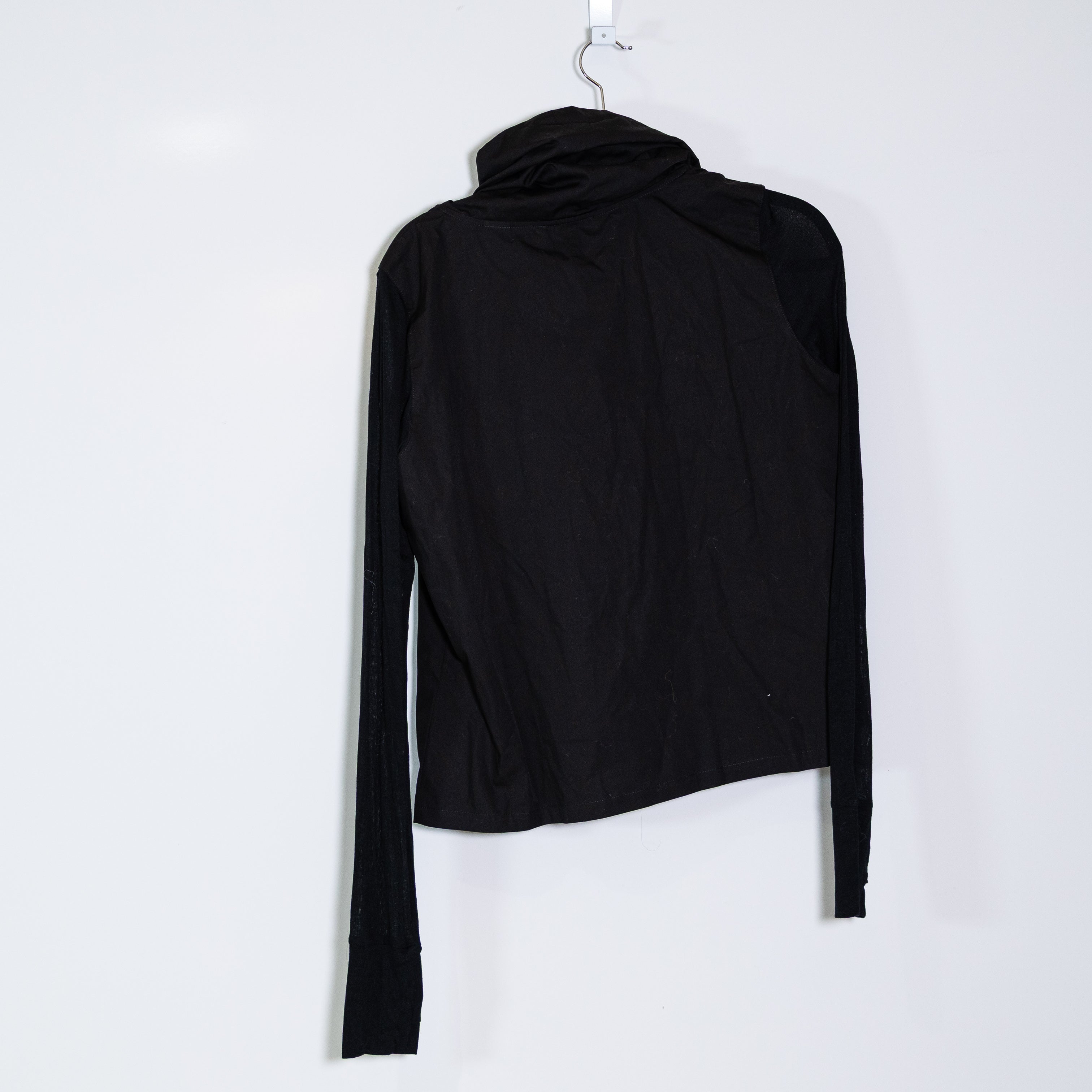 NEW Marcella Atlantic Mixed Media Cotton Poplin Long Sleeve Turtleneck Sweater L