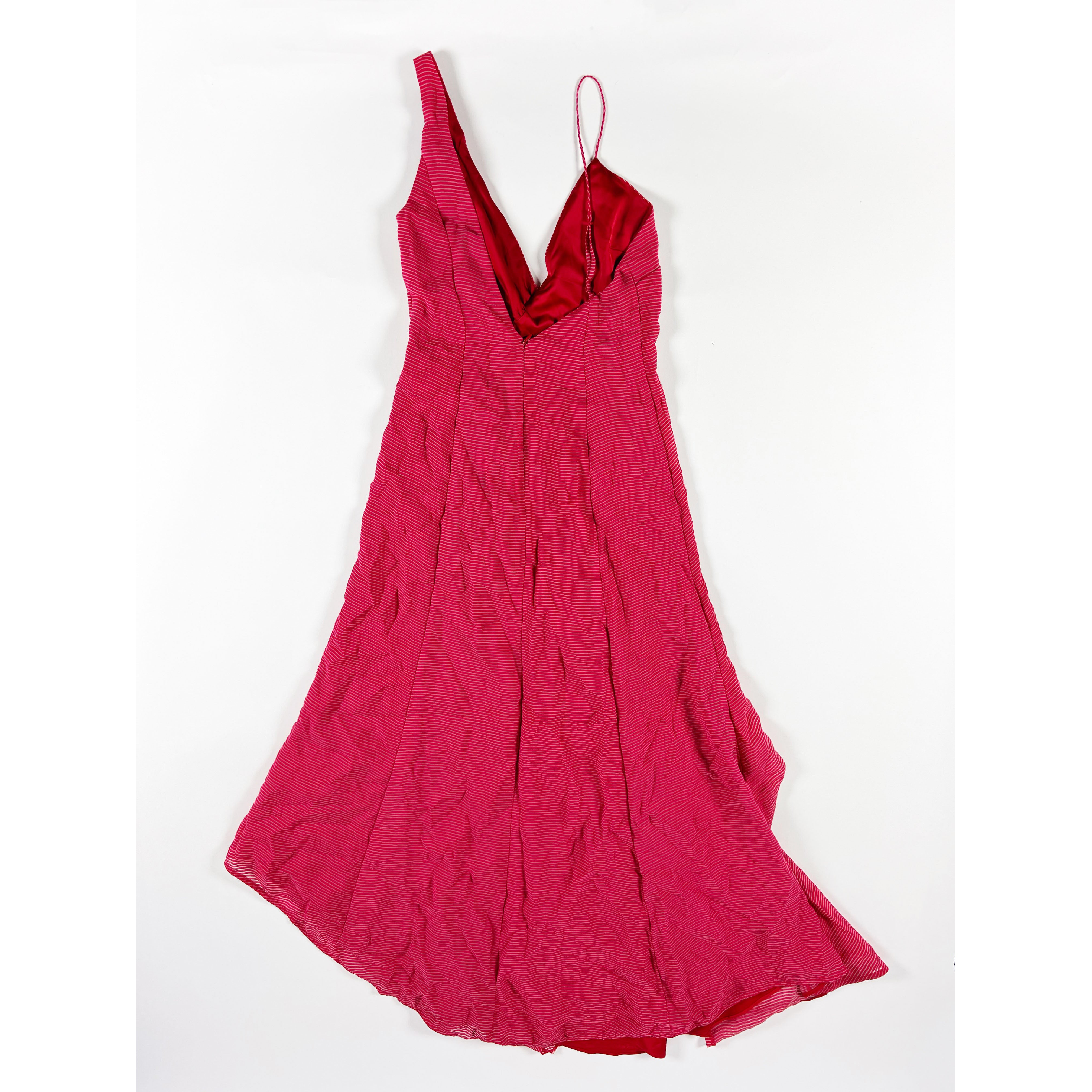 NEW Keepsake Boundaries Asymmetrical Hem Ruffle Midi Dress Scarlet Red S
