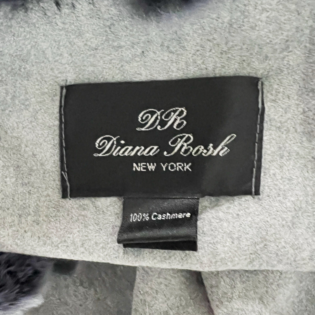 Diana Rosh Cashmere Rex Rabbit Fur Pom Pom Trim Feather Print Wrap Scarf Shawl