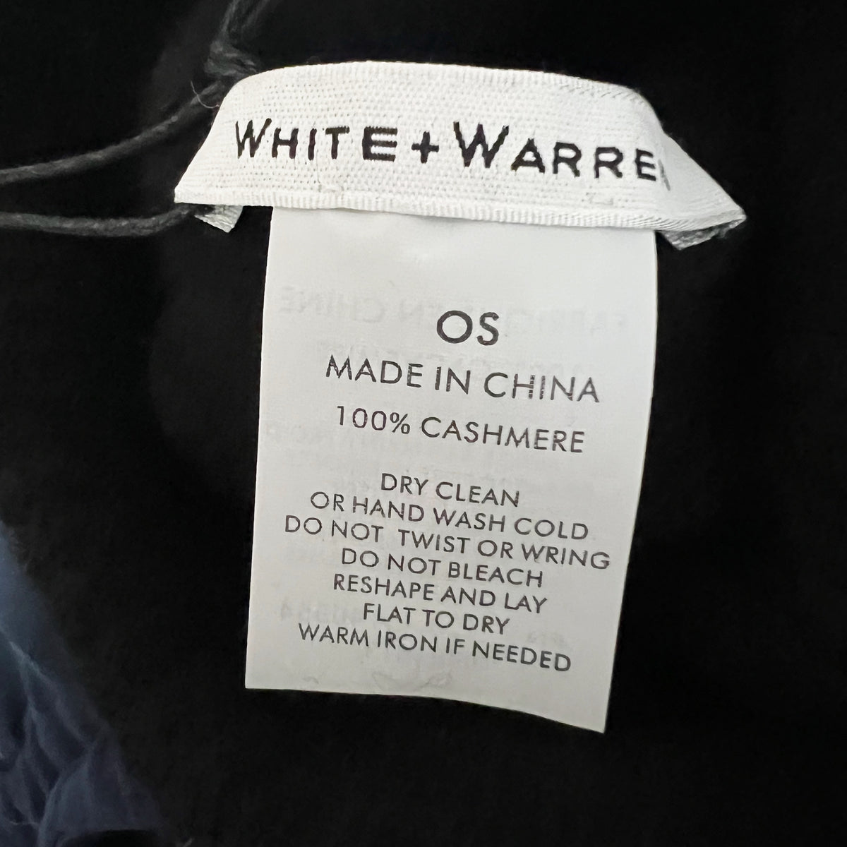 NEW White + Warren 100% Cashmere Plush Rib Beanie Hat Accessory Black