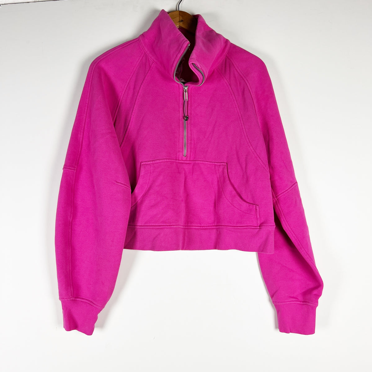 Lululemon Women's Scuba Oversized Funnel Neck Half Zip Sonic Pink Sweater M/L