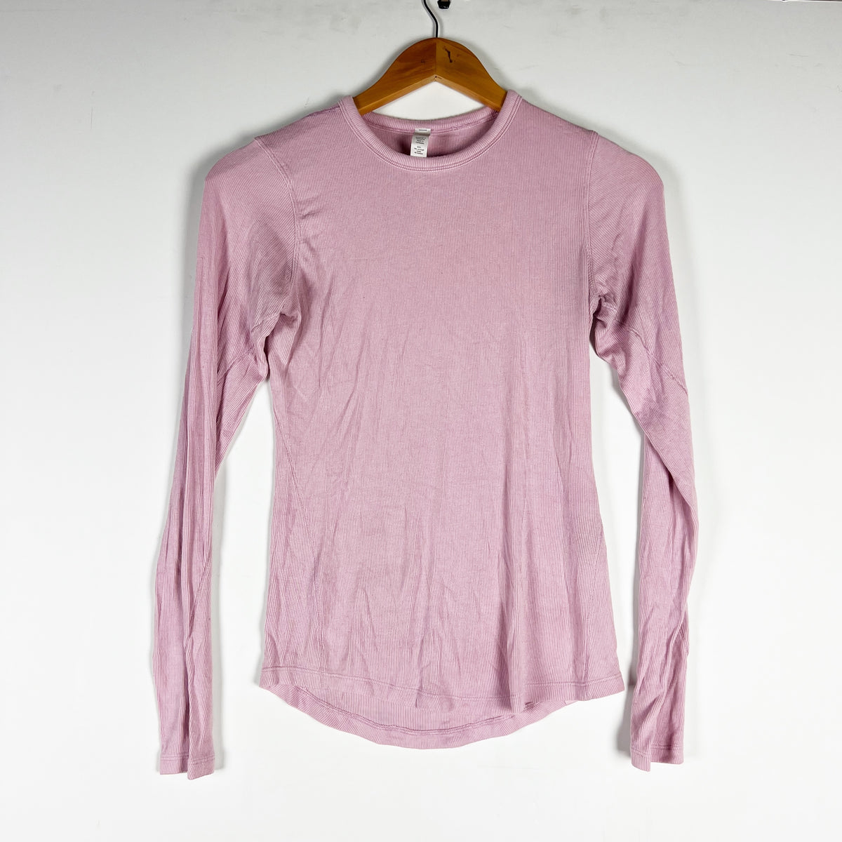 Lululemon Women's Hold Tight Long Sleeve Ribbed Tee Shirt Pink Peony 4